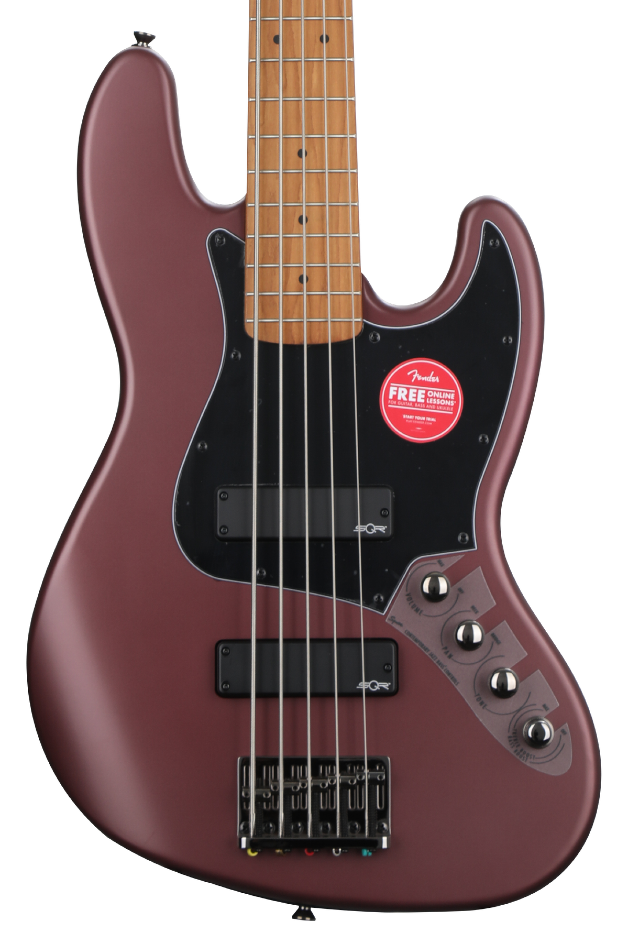 Squier Contemporary Active Jazz Bass V HH - Burgundy Satin