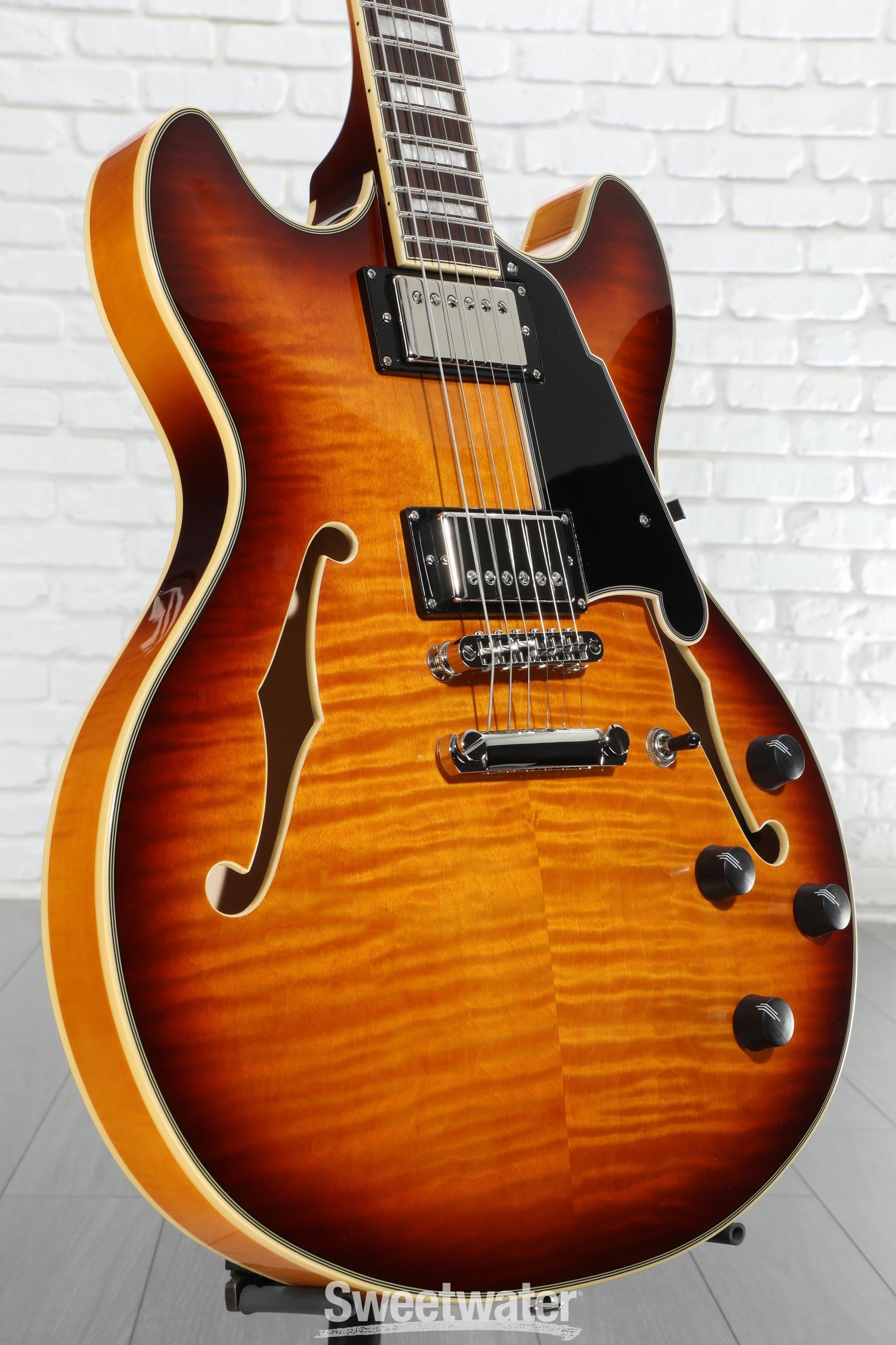 D'Angelico Premier DC Electric Guitar - Dark Iced Tea Burst with