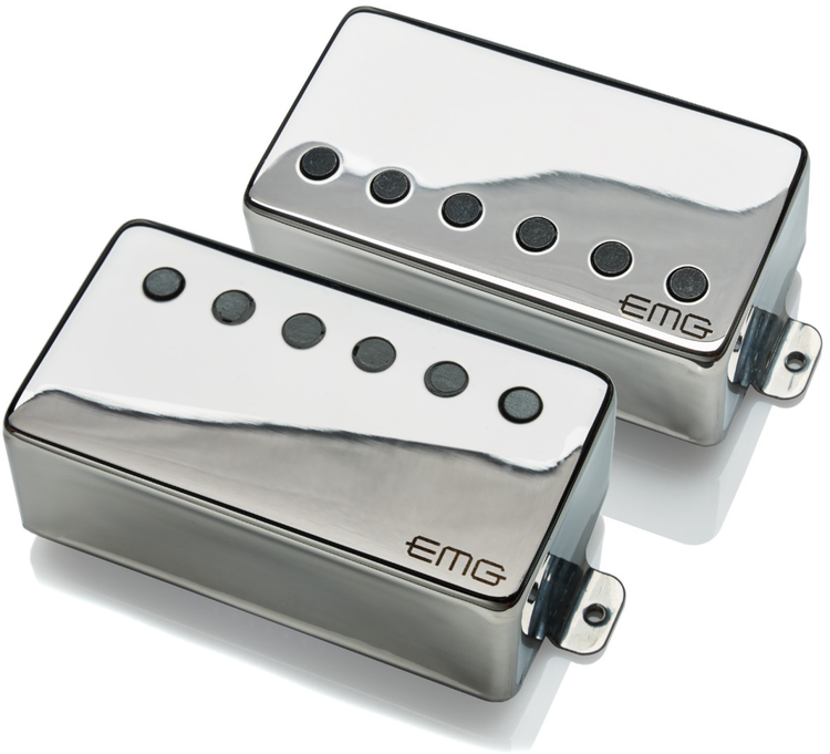 EMG Dual Mode 57/66 Humbucker 2-piece Pickup Set - Long Shaft - Chrome