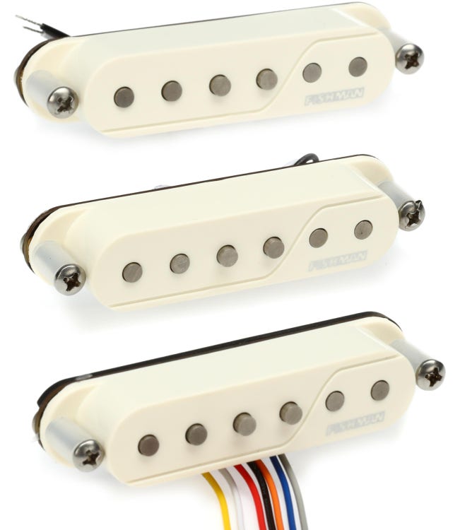 fishman fluence active single coil 3-piece single coil pickup set - white 1