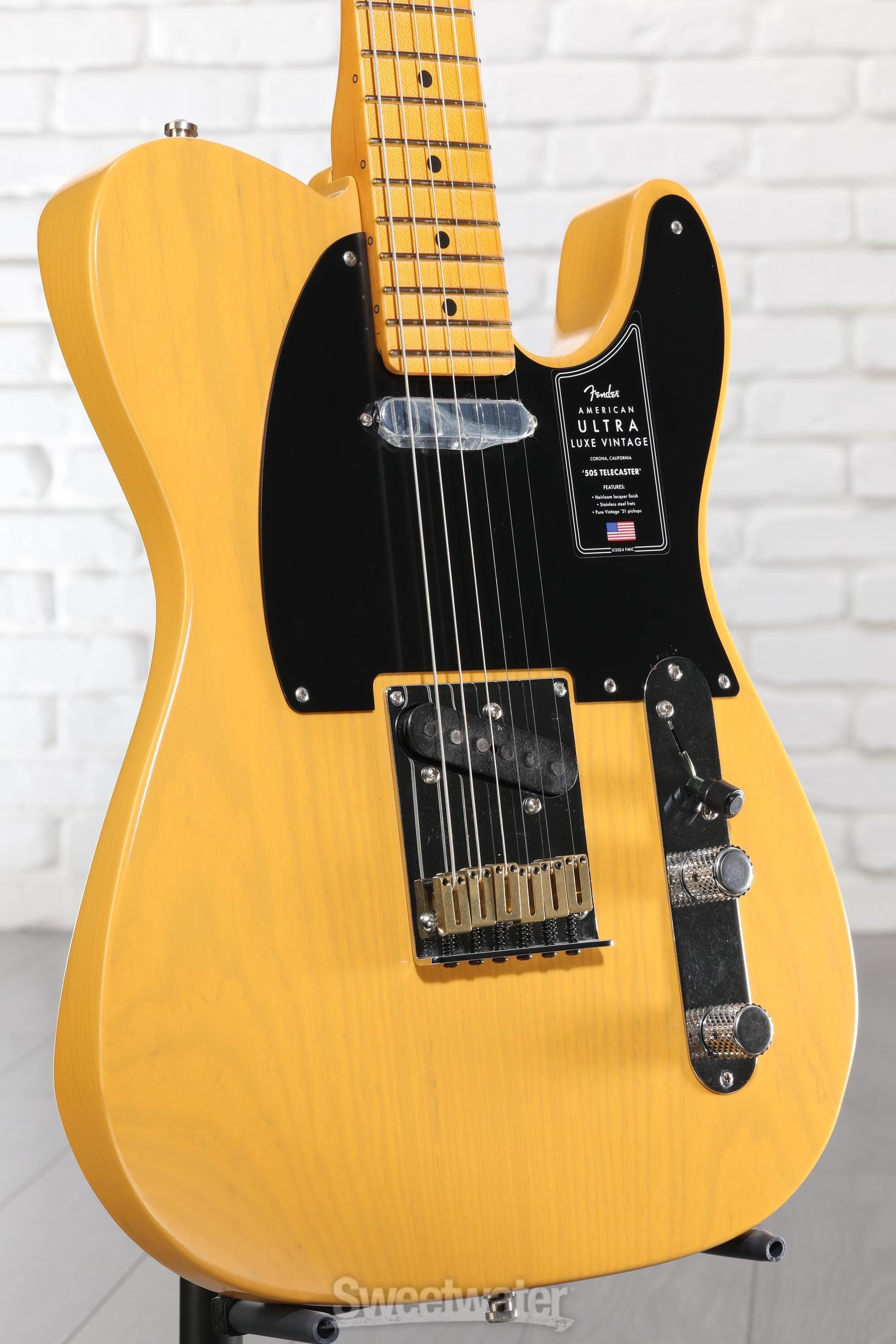 Photo of Fender American Ultra Luxe Vintage '50s Telecaster Electric Guitar - Butterscotch Blonde, Heirloom Lacquer