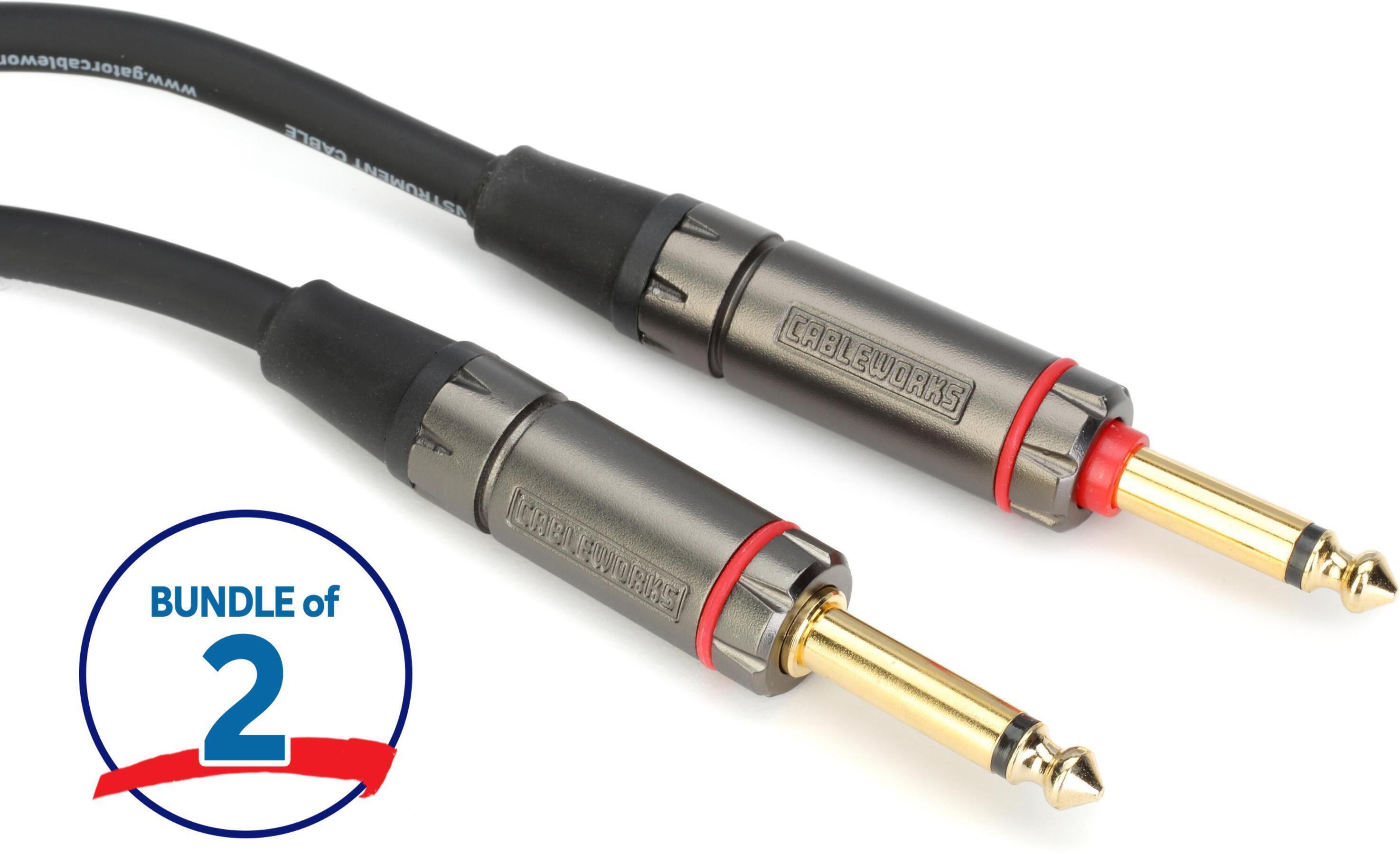 Photo of Gator Cableworks Headliner Series Quiet Instrument Cable - 10 foot (2-pack)