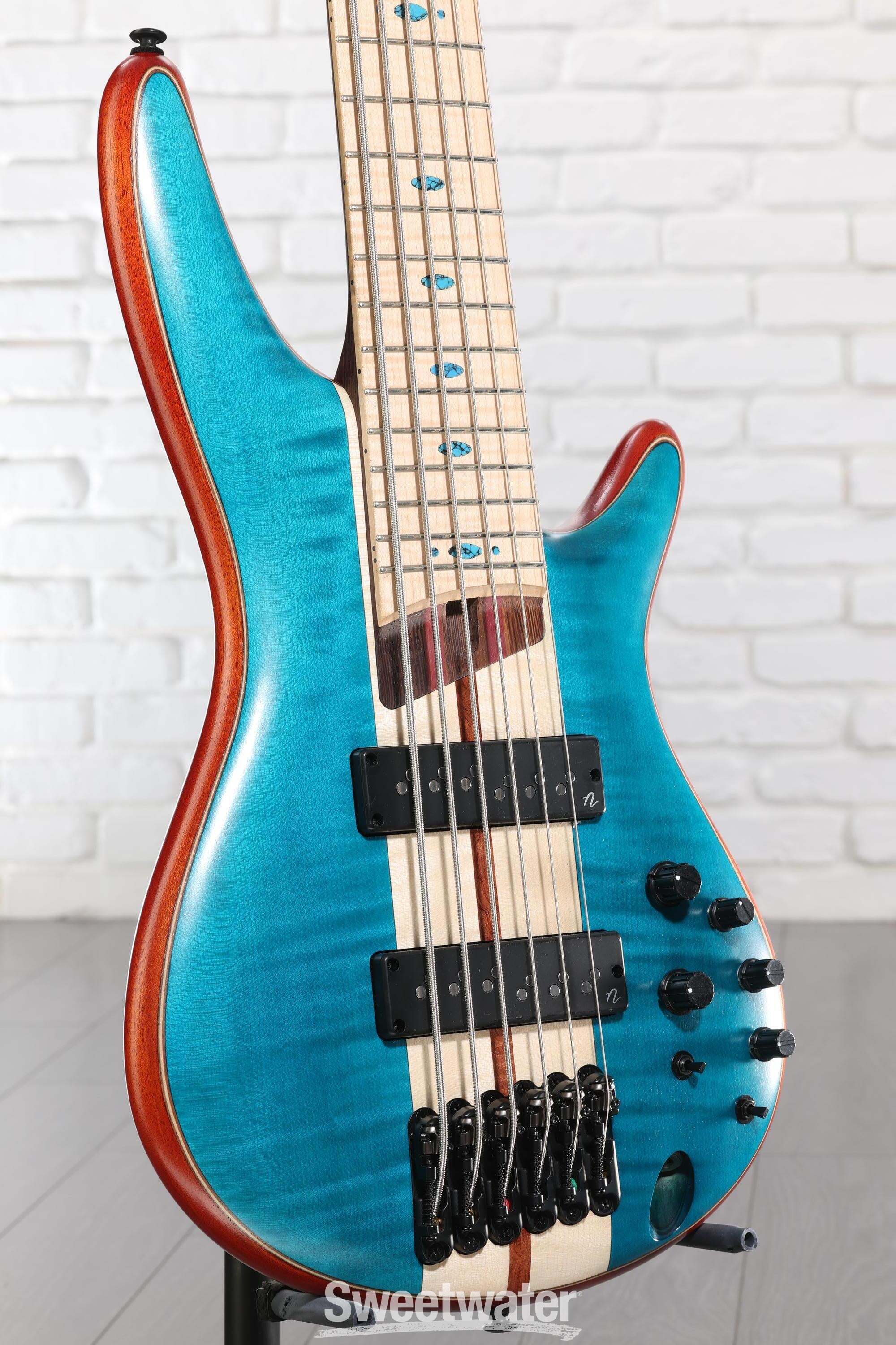 Photo of Ibanez SR Premium 6-string Electric Bass - Caribbean Green Low Gloss