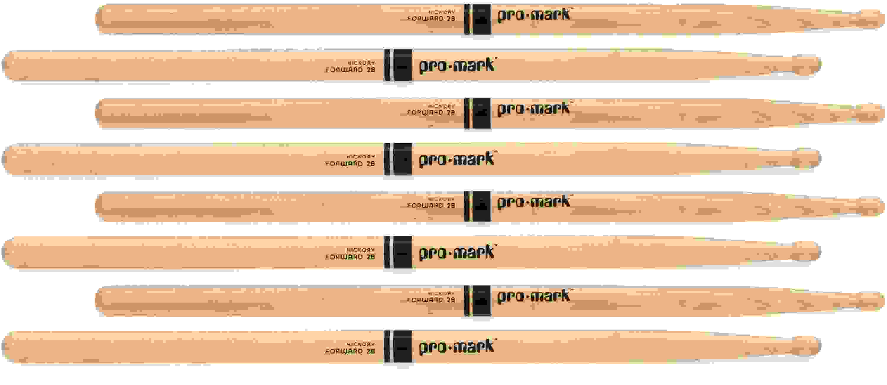 Promark Hickory Drumsticks - 2B - Wood Tip - 4-pack