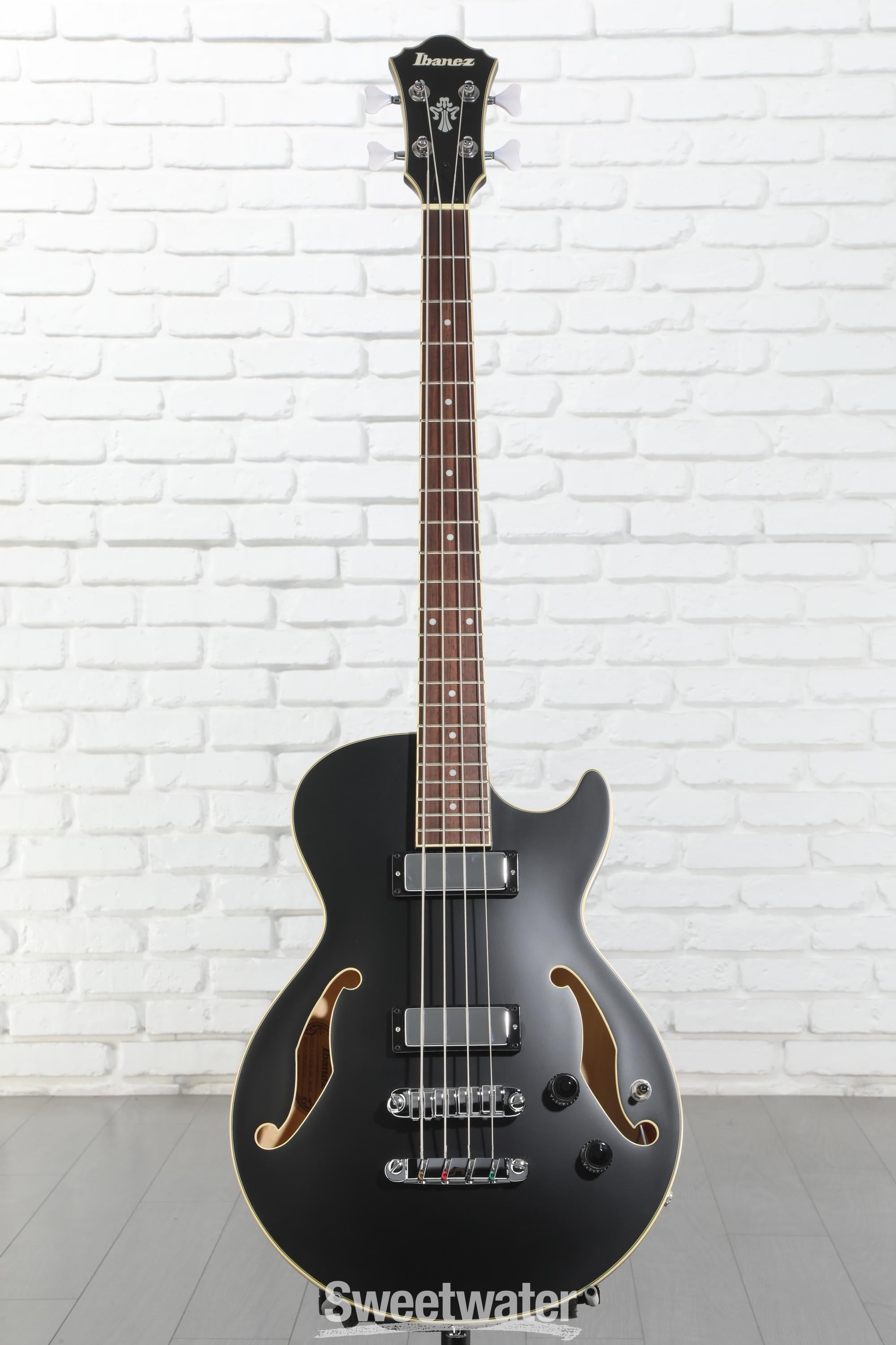 Ibanez AGB200 Semi-hollow Bass Guitar - Black Flat | Sweetwater