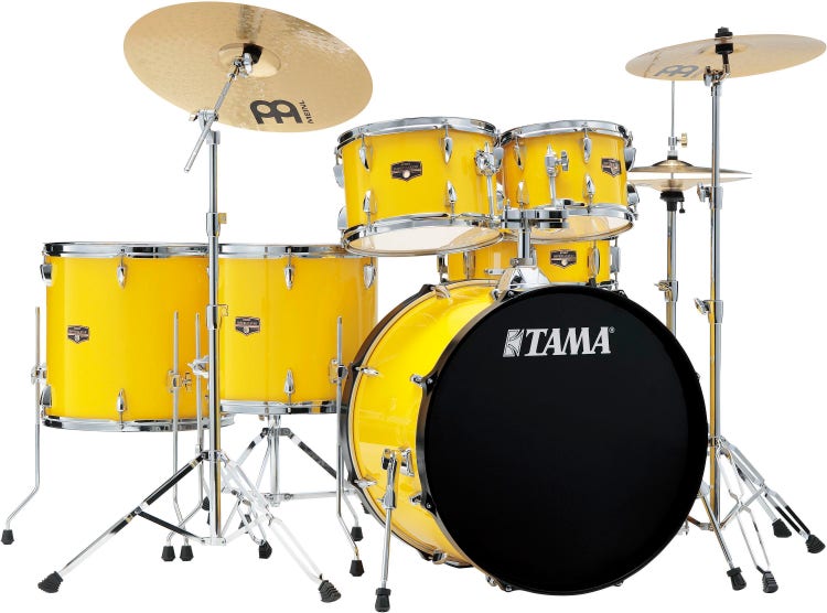 Tama Imperialstar IE62C 6-piece Complete Drum Set with Snare Drum and Meinl Cymbals - Electric Yellow