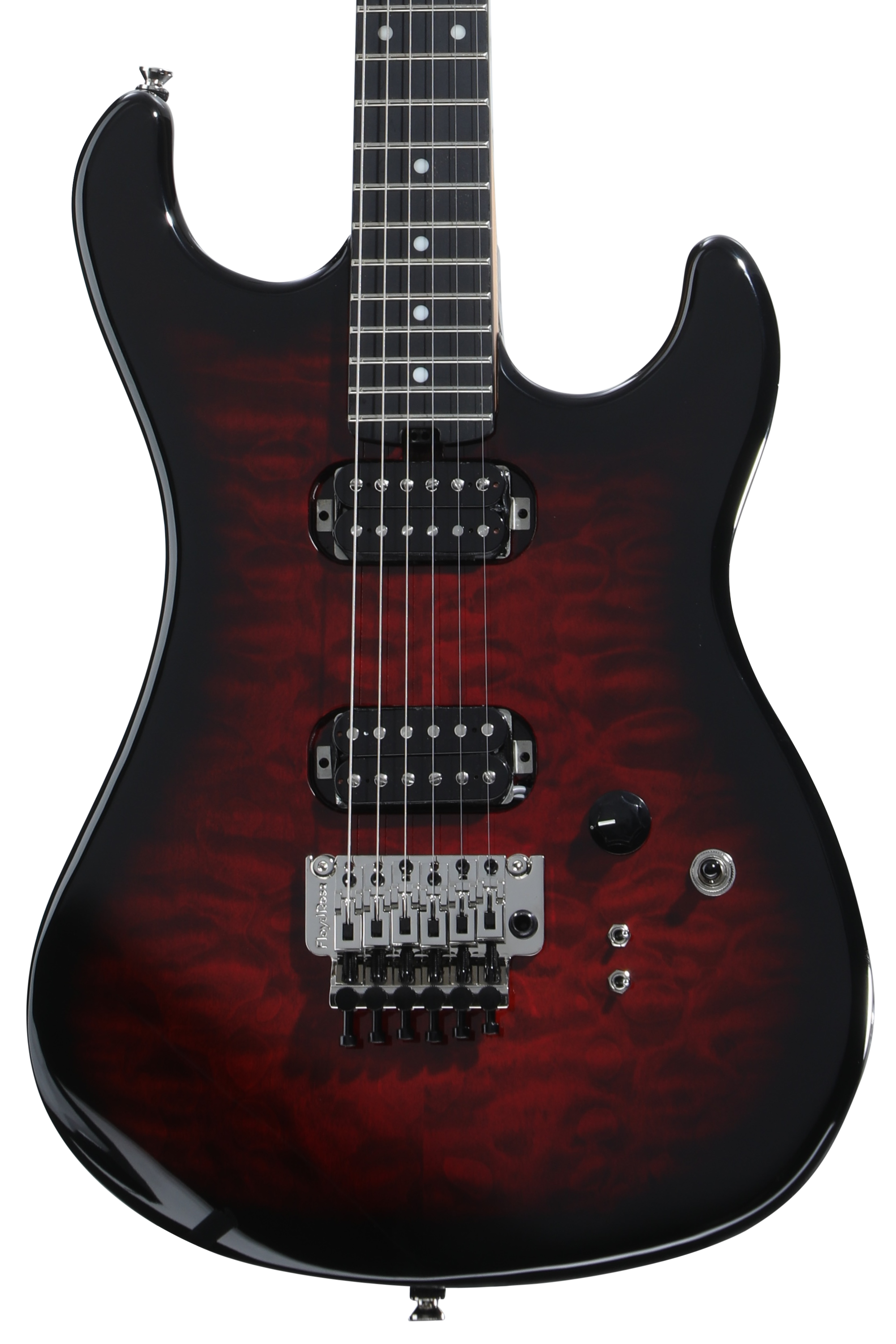 エレキギター ブラック/レッド フレイムパターン エレキギター ブラック/レッド フレイムパターン