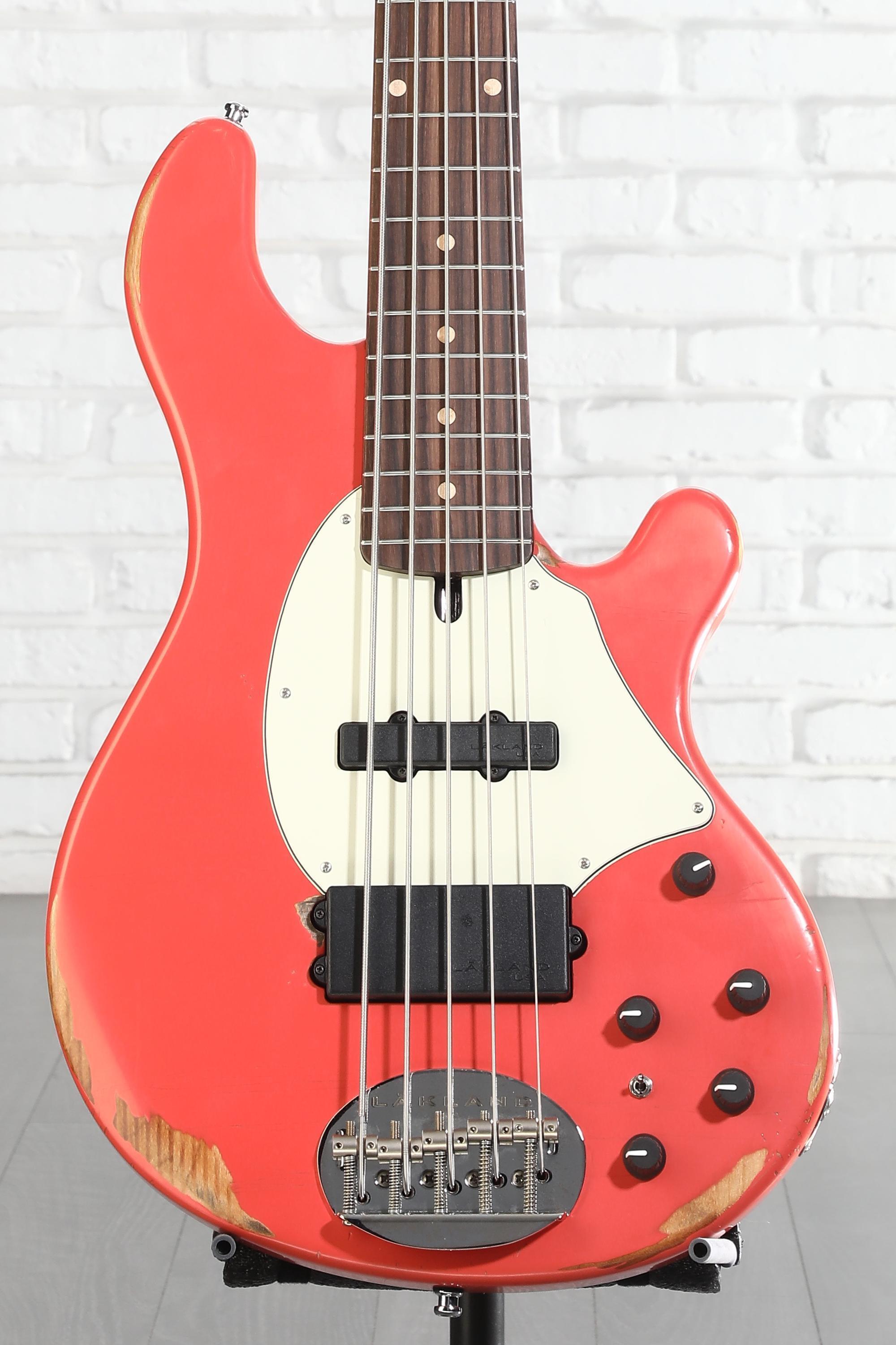 Lakland USA Classic 55-14 5-string Bass Guitar - Aged Fiesta Red