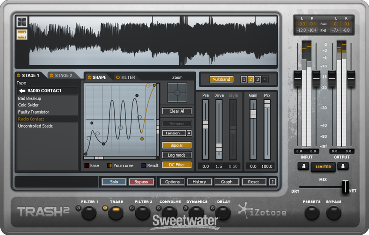 iZotope Trash 2 Multiband Waveshaping Distortion Plug-in