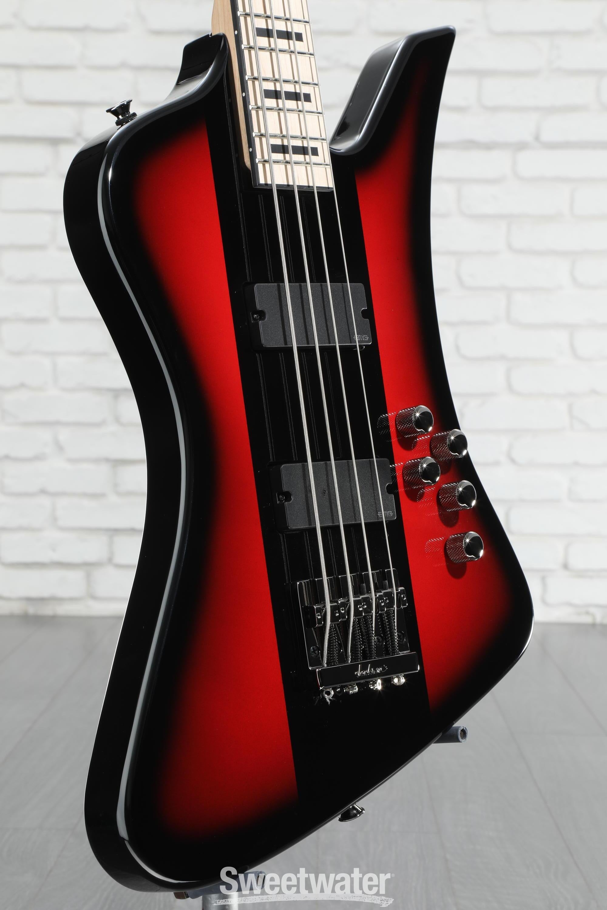 Jackson David Ellefson X Series Signature Kelly Bird IV Bass Guitar - Red  Stripe | Sweetwater