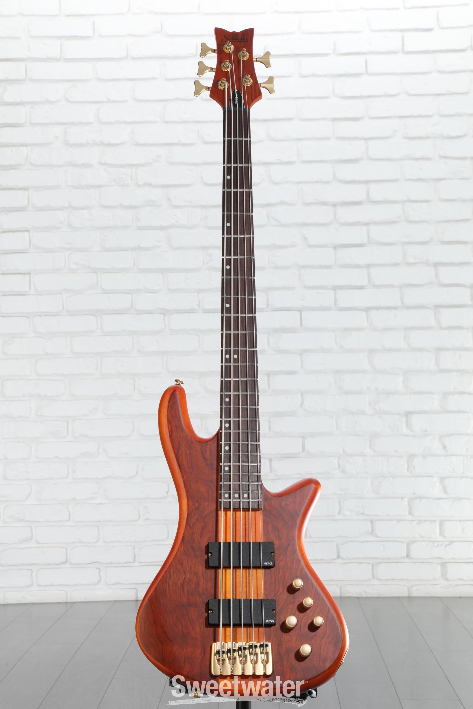 Schecter Stiletto Studio 5 Bass Guitar - Honey Satin | Sweetwater