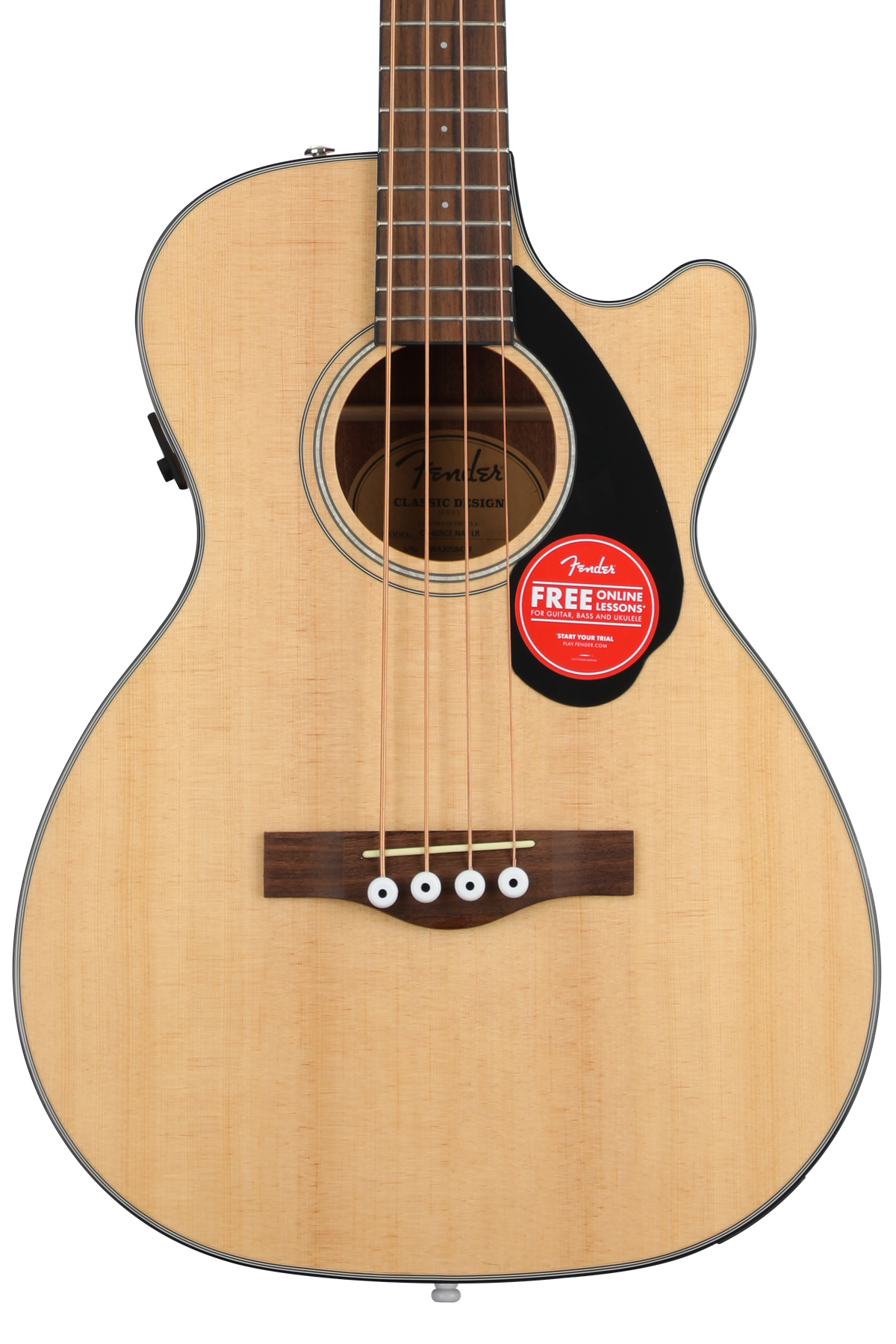 Fender CB-60SCE Acoustic-electric Concert Bass Guitar - Natural