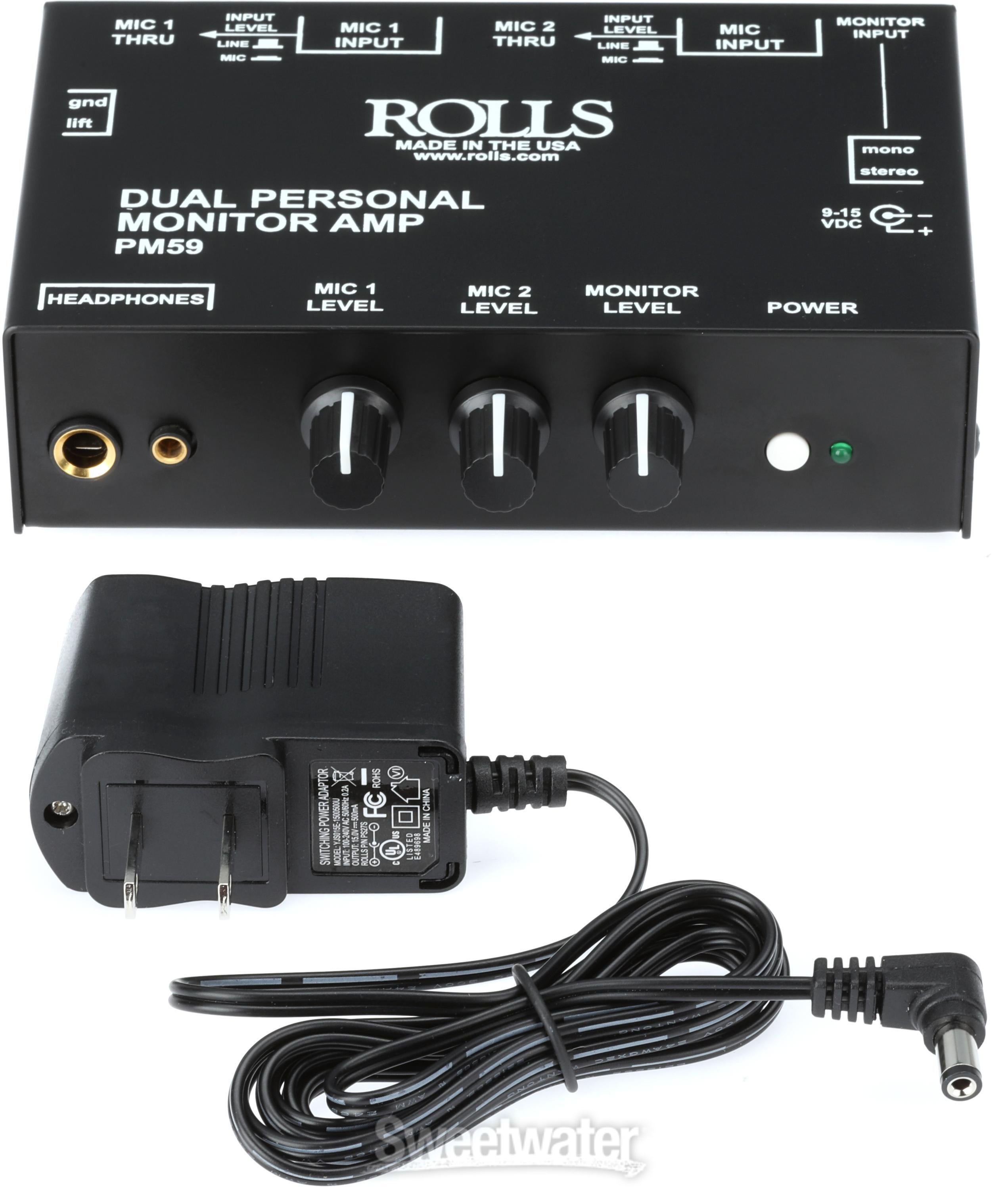 Rolls PM59 Dual Personal Monitor Amp | Sweetwater