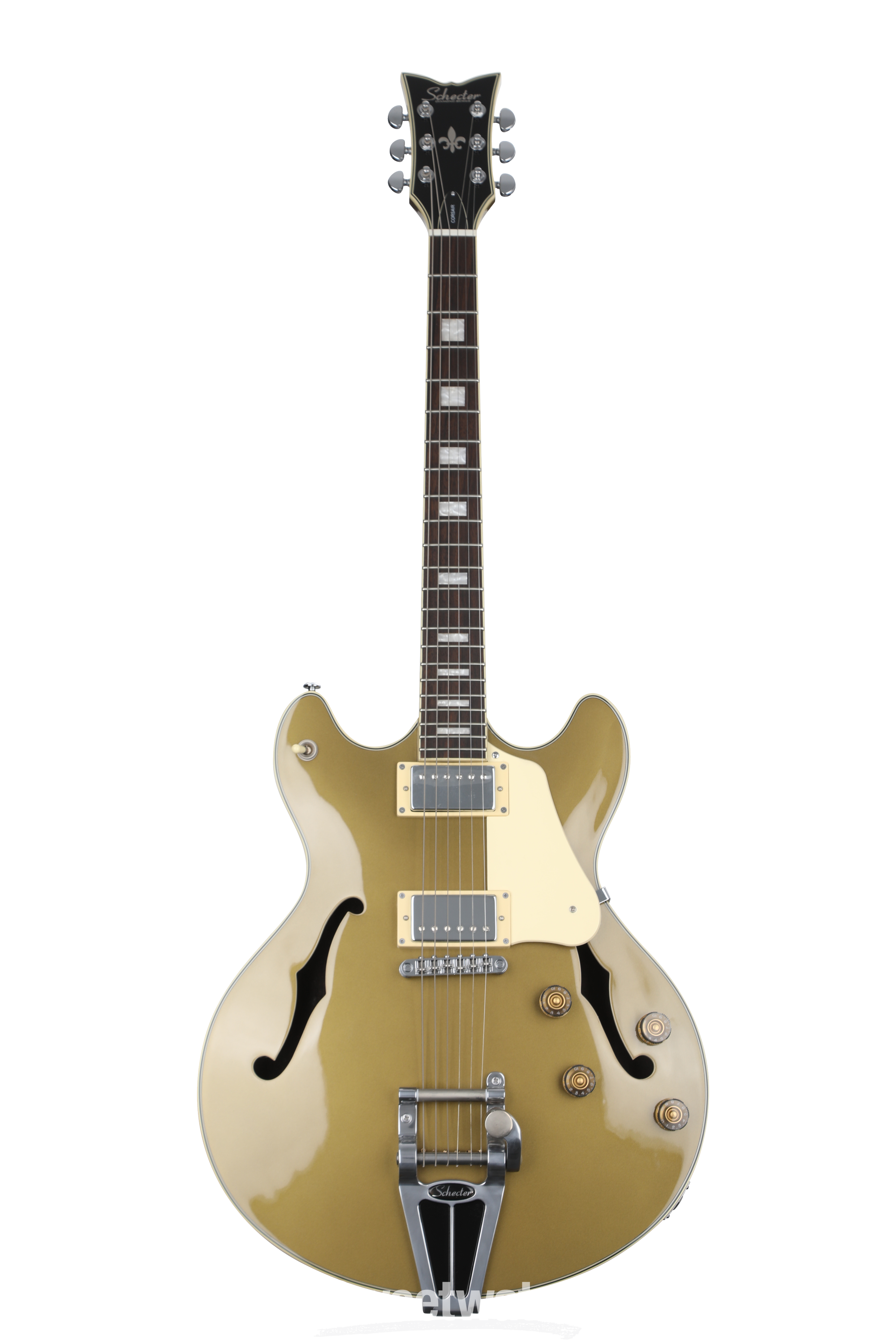 Schecter Corsair Semi-hollowbody Electric Guitar - Gold Top