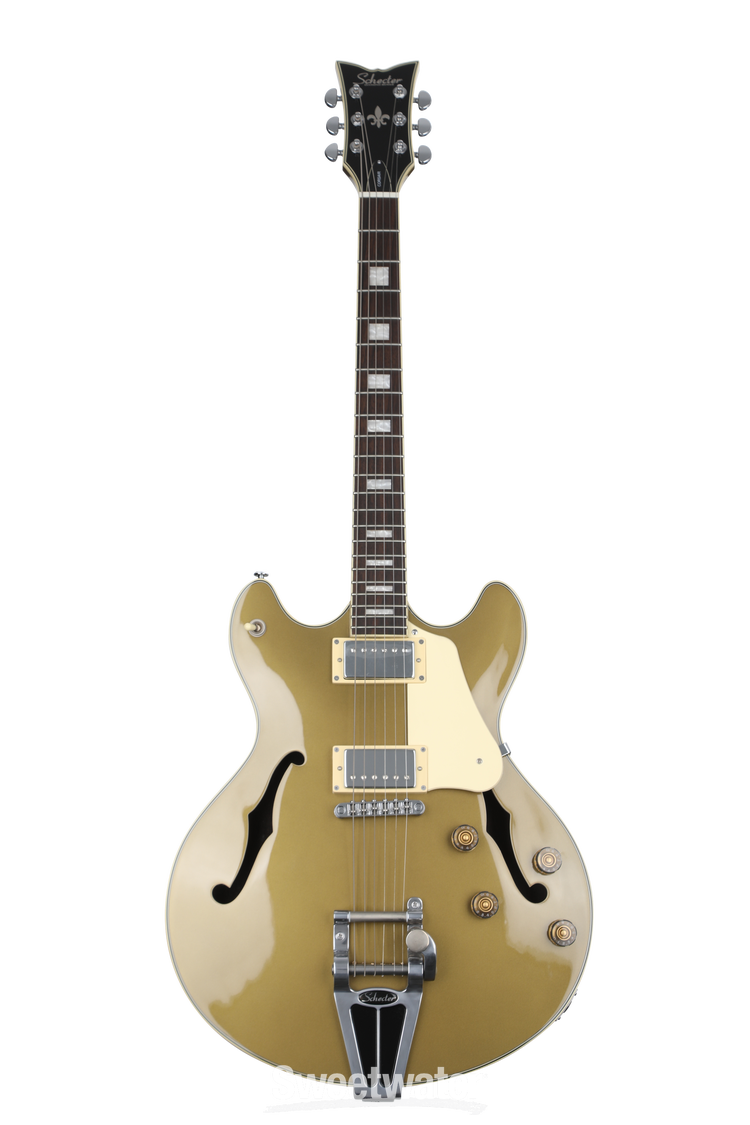 Schecter Corsair Semi-hollowbody Electric Guitar - Gold Top