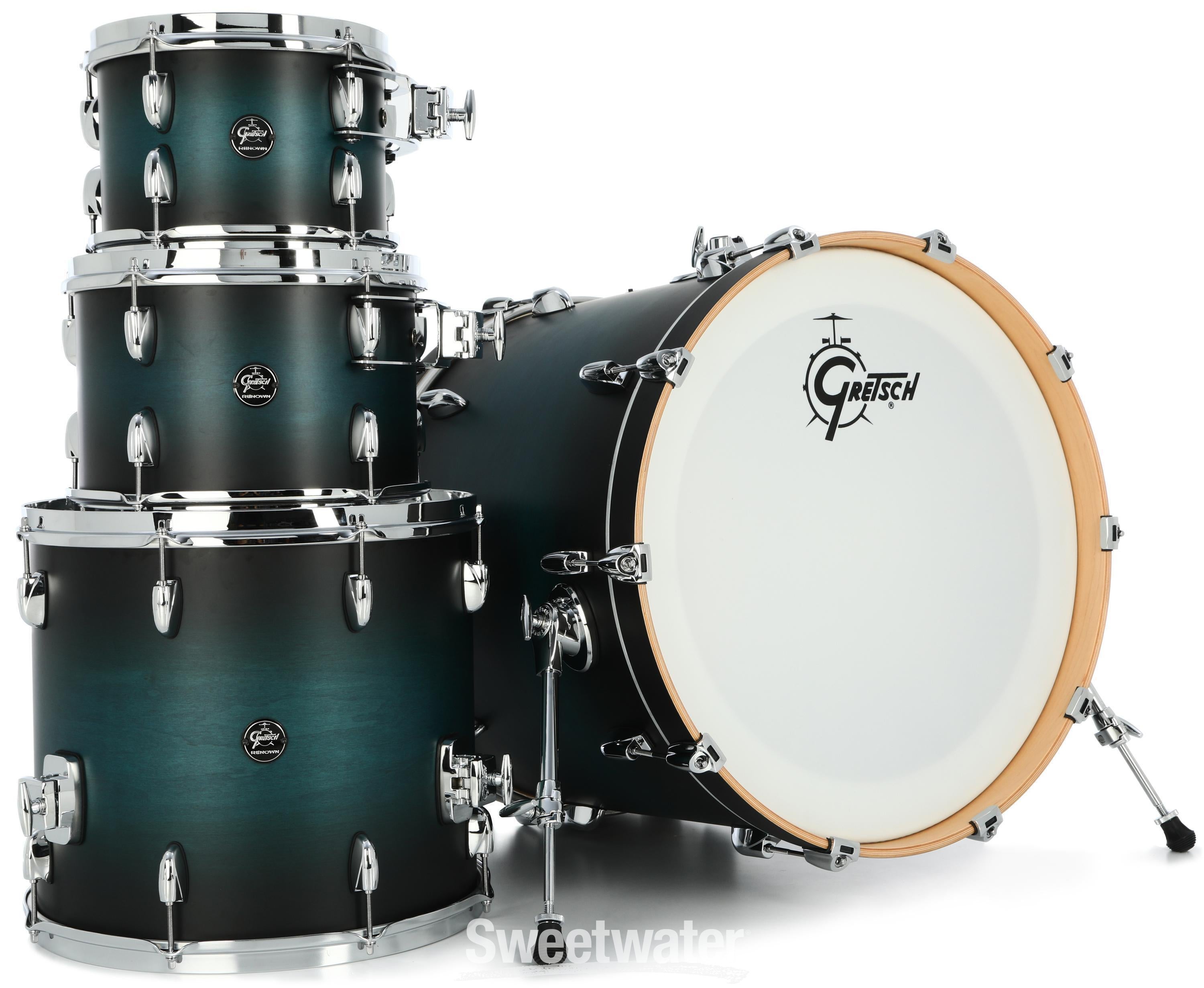 Gretsch Drums Renown RN2-E604 4-piece Shell Pack - Satin Antique Blue Burst