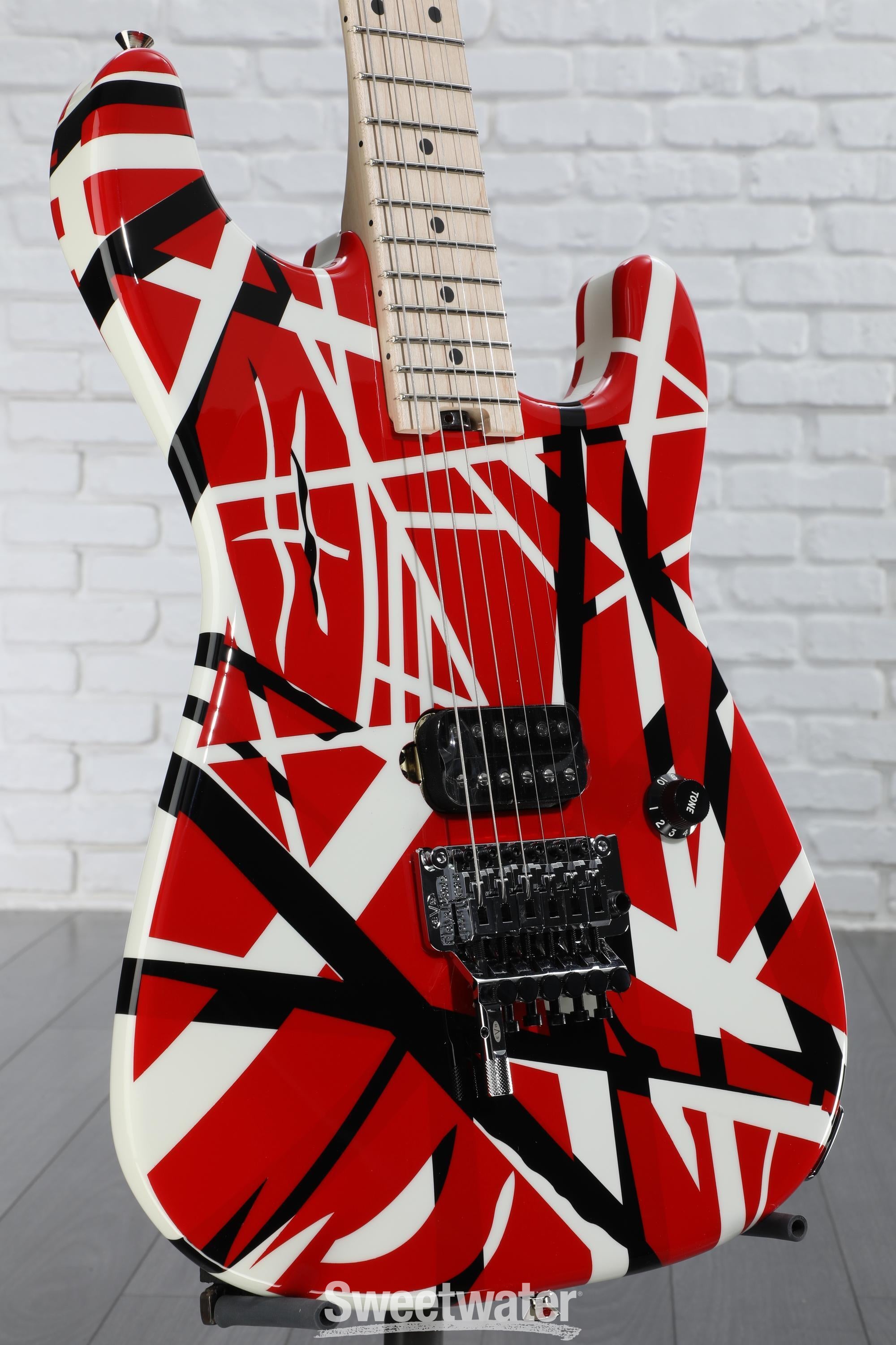 EVH Striped Series - Red with Black and White Stripes