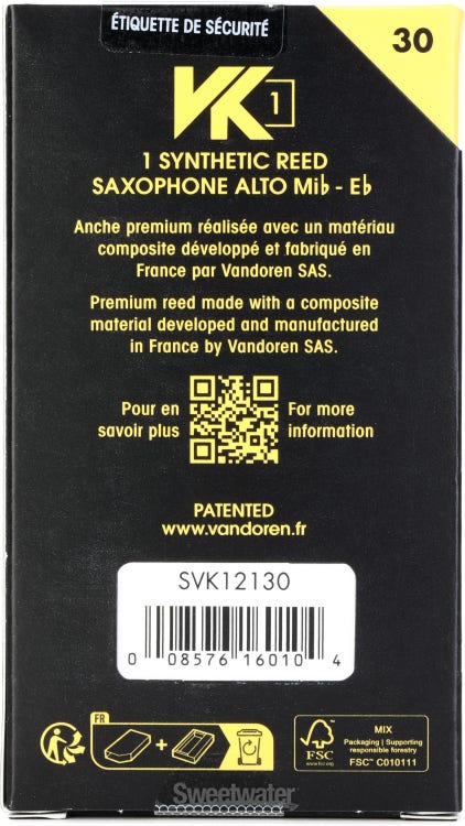 Anche Saxophone Ténor Vandoren VK7 - Force 35, Matériau Composite Jazz, Anche Synthétique