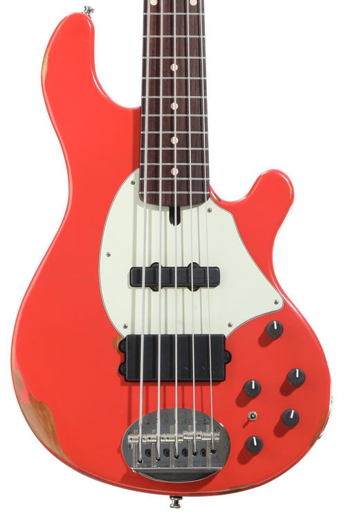 Lakland USA Classic 55-14 5-string Bass Guitar - Aged Fiesta Red