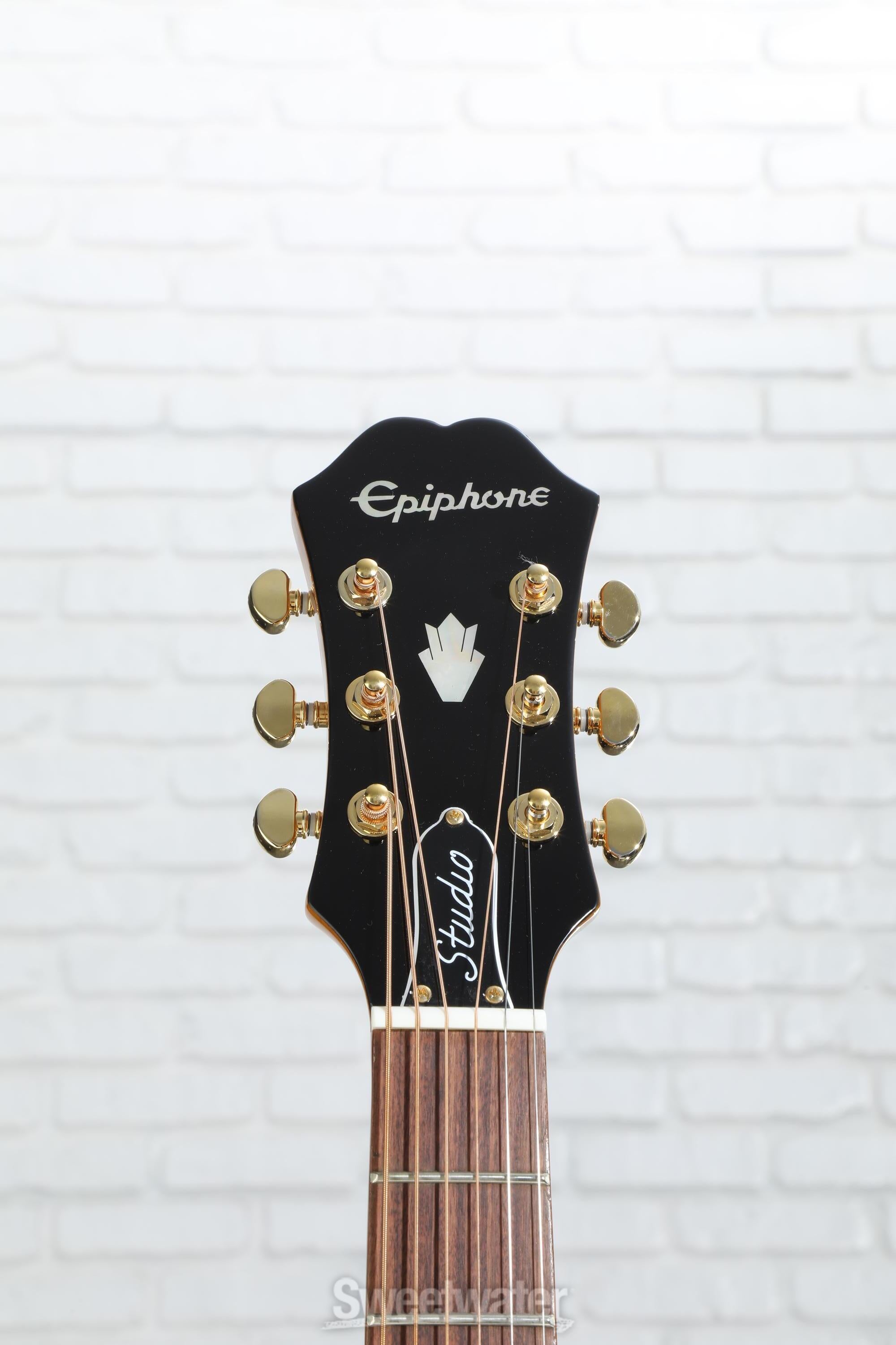 Epiphone J-200 EC Studio Parlor Acoustic-Electric Guitar - Vintage Sunburst  | Sweetwater