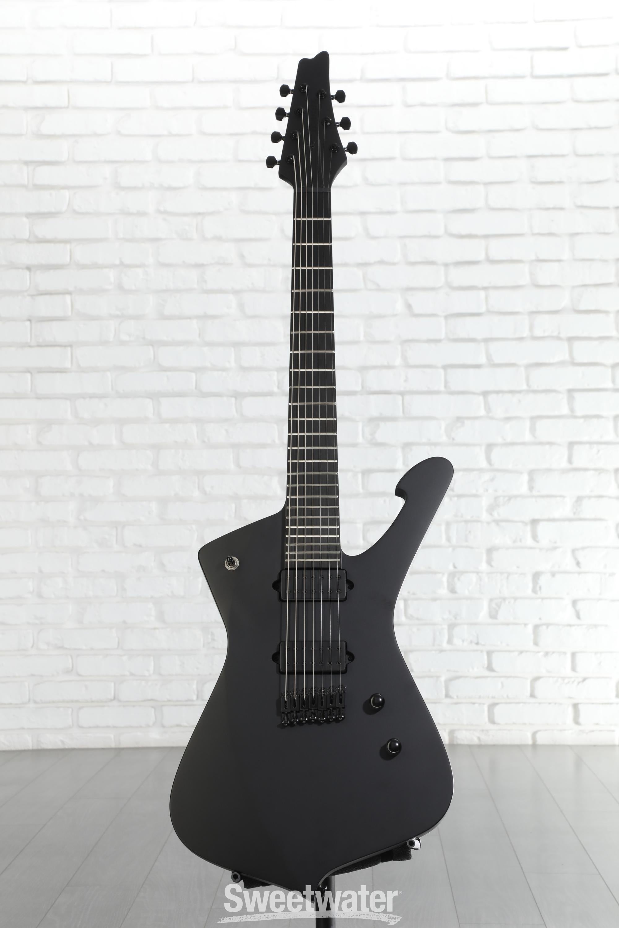 Ibanez Iron Label Iceman 7-string - Black Flat | Sweetwater