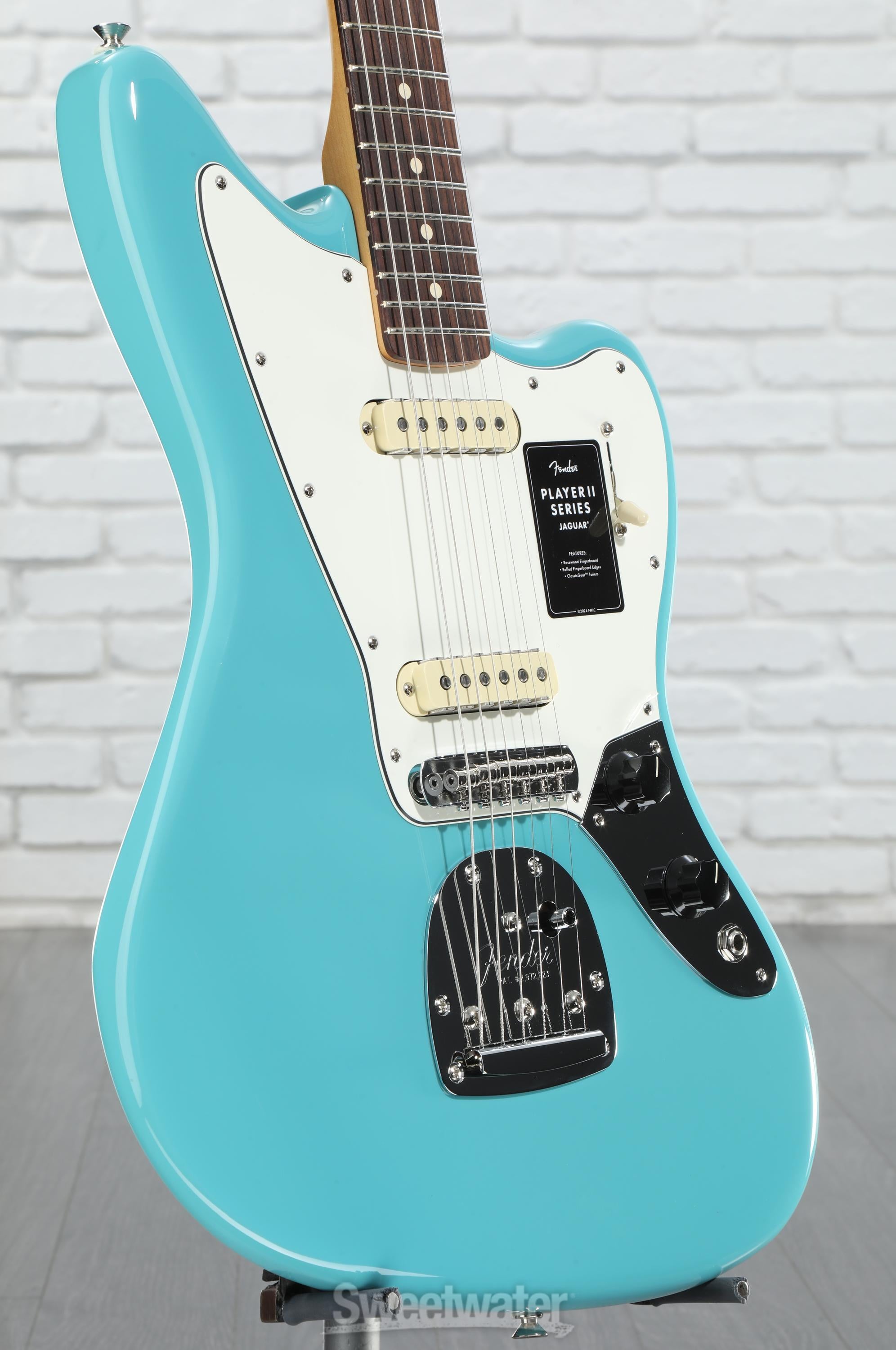 Fender Jaguar エレキギター ブルー Fender Player II Jaguar Electric Guitar - Aquatone Blue