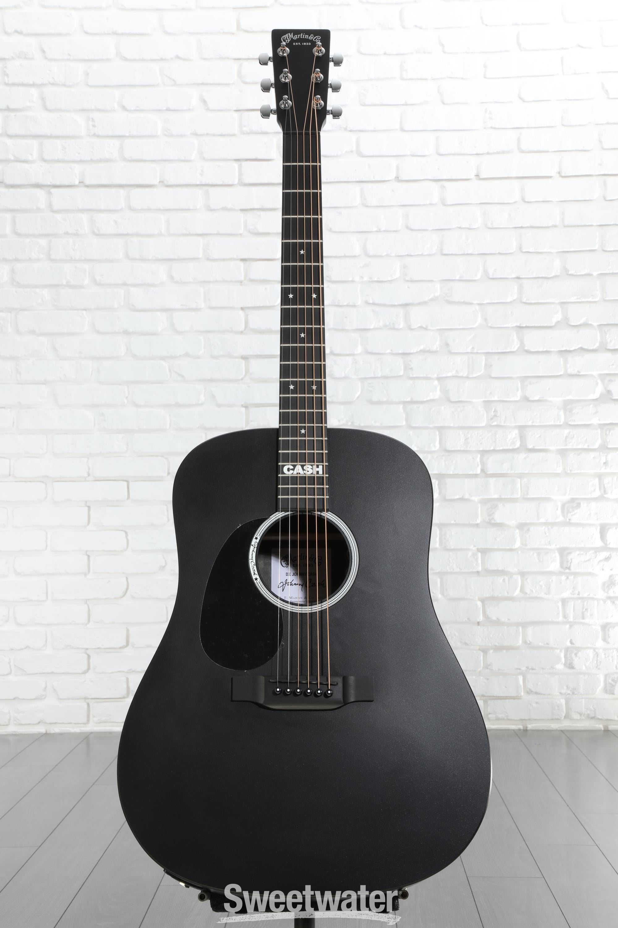 Martin DX Johnny Cash Left-Handed - Jett Black | Sweetwater