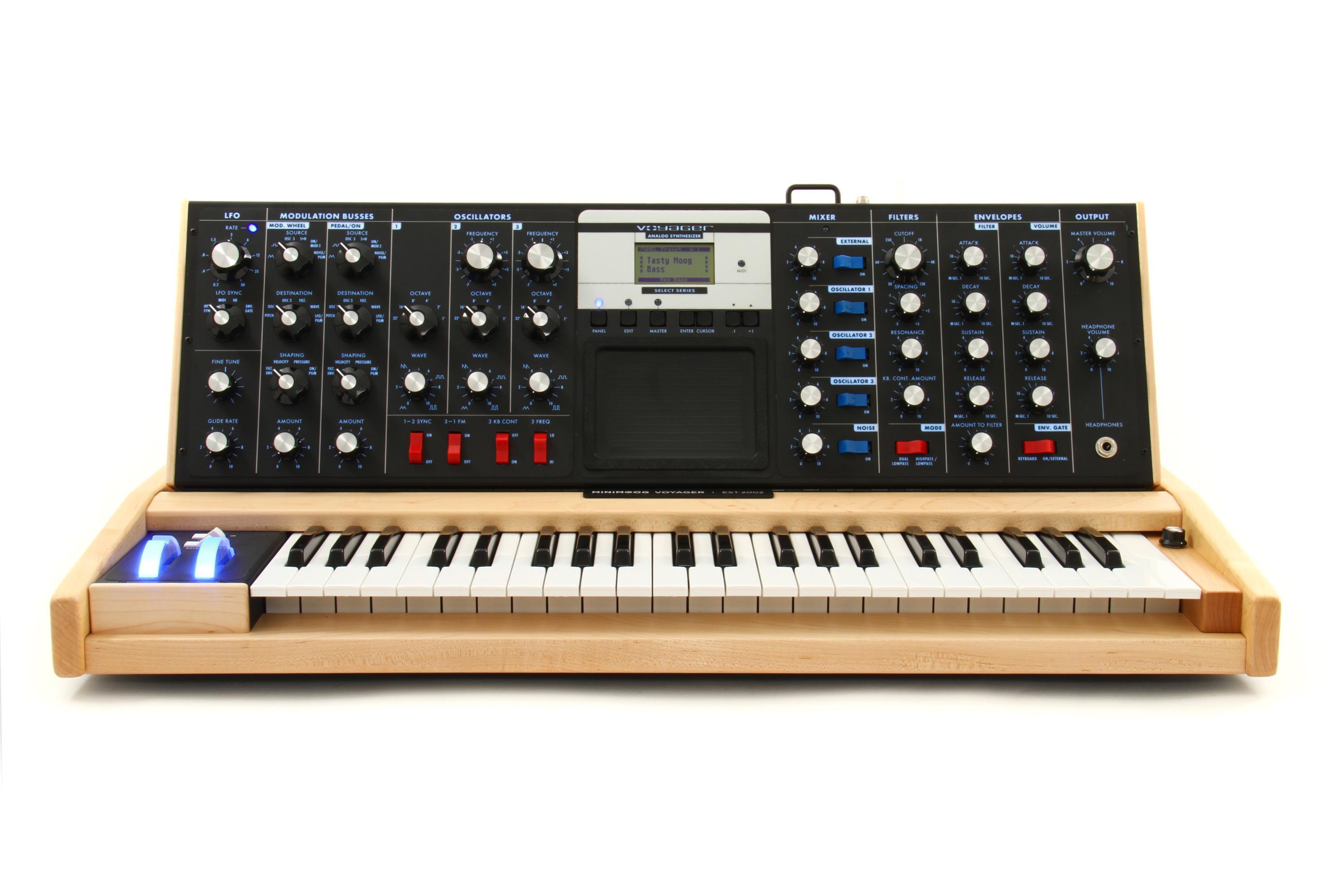 Moog Minimoog Voyager Select Series - Electric Blue with Maple 