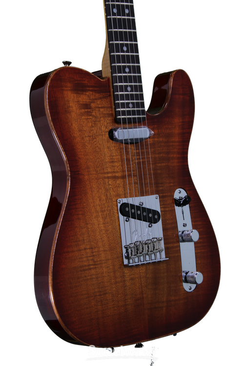ギター Fender select telecaster Fender Select Carved Koa Top Telecaster - KOA Sienna Edge