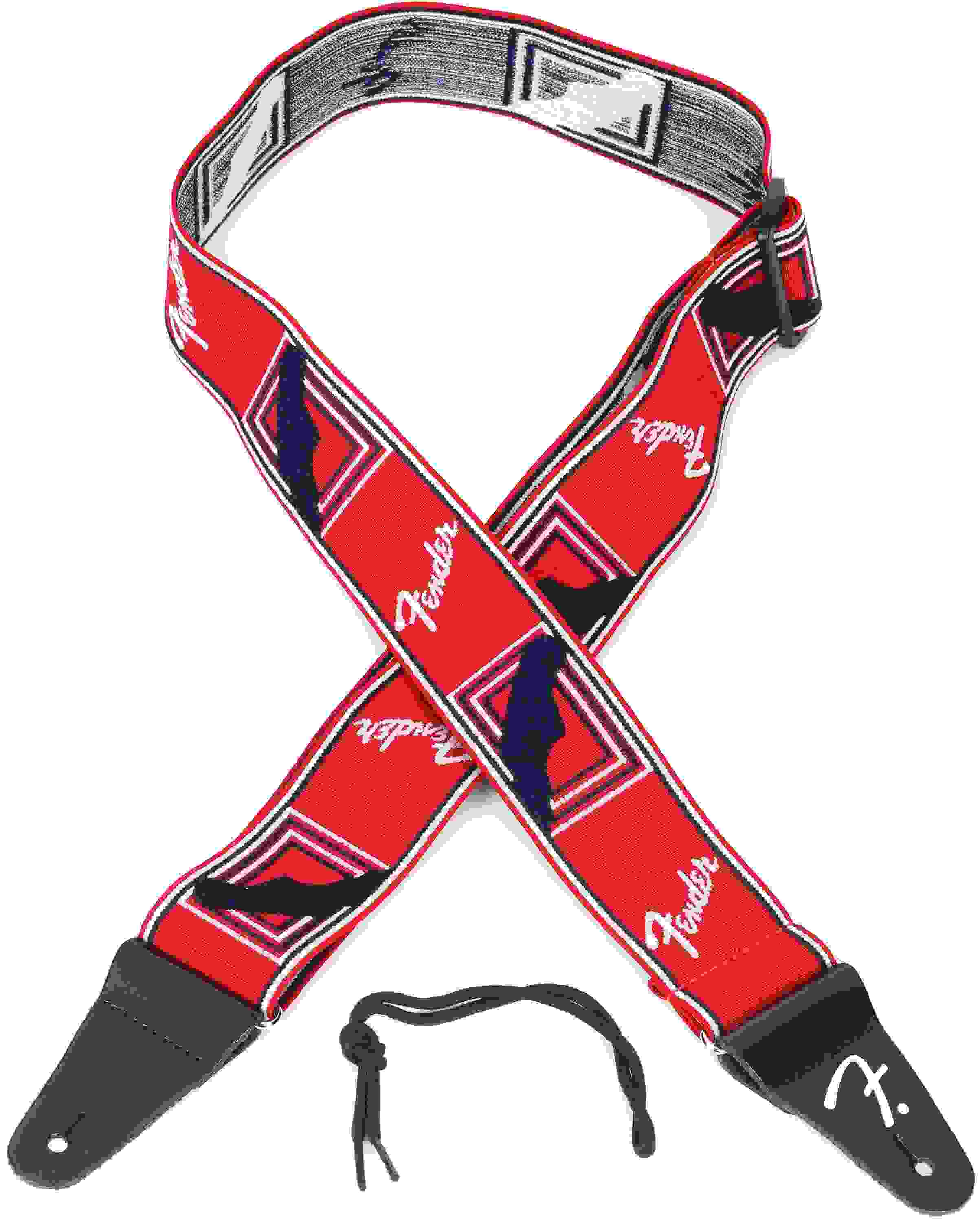 Fender WeighLess Monogram Strap - Red/White/Blue