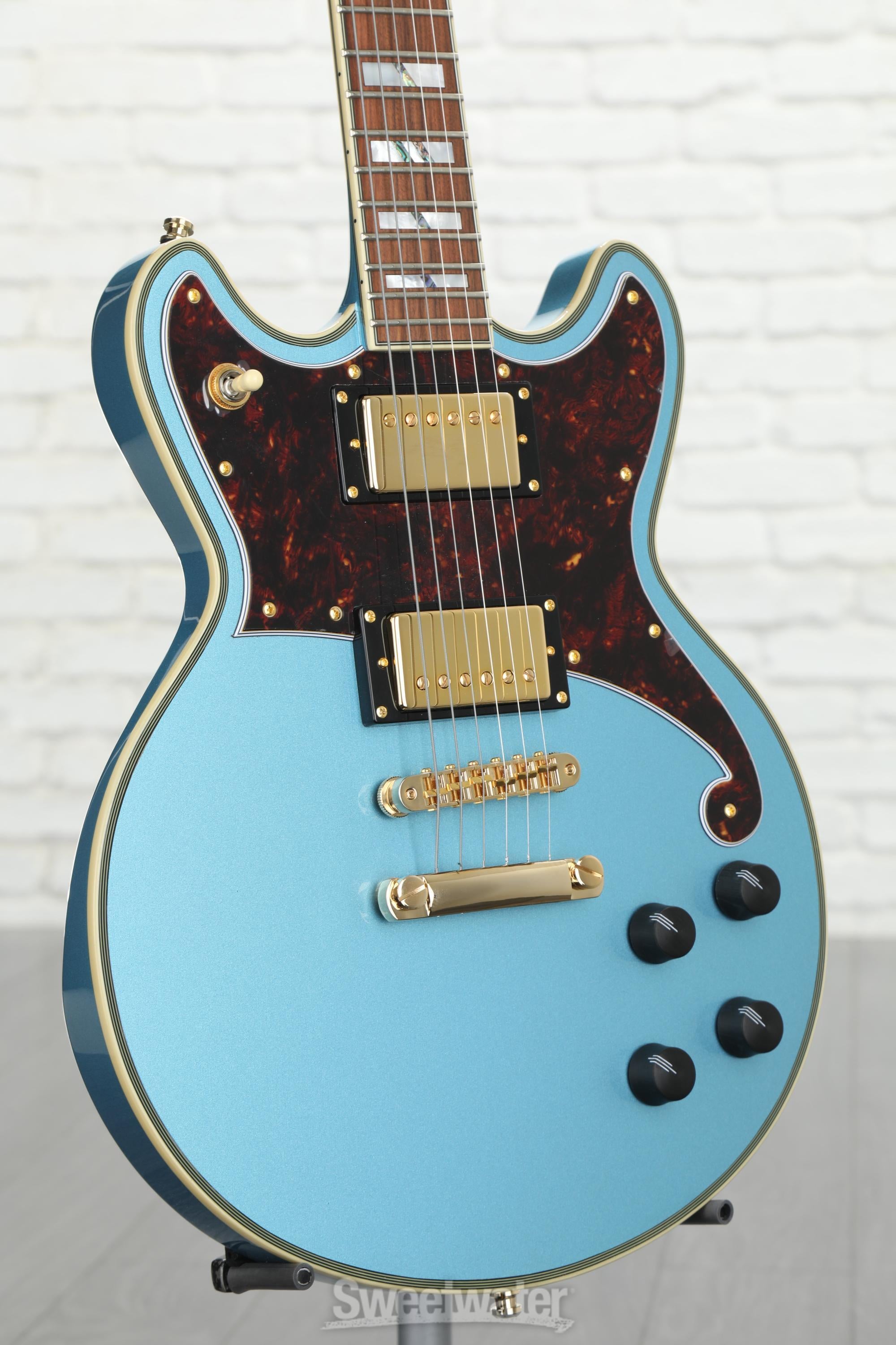 D'Angelico Deluxe Brighton Electric Guitar - Steel Blue | Sweetwater