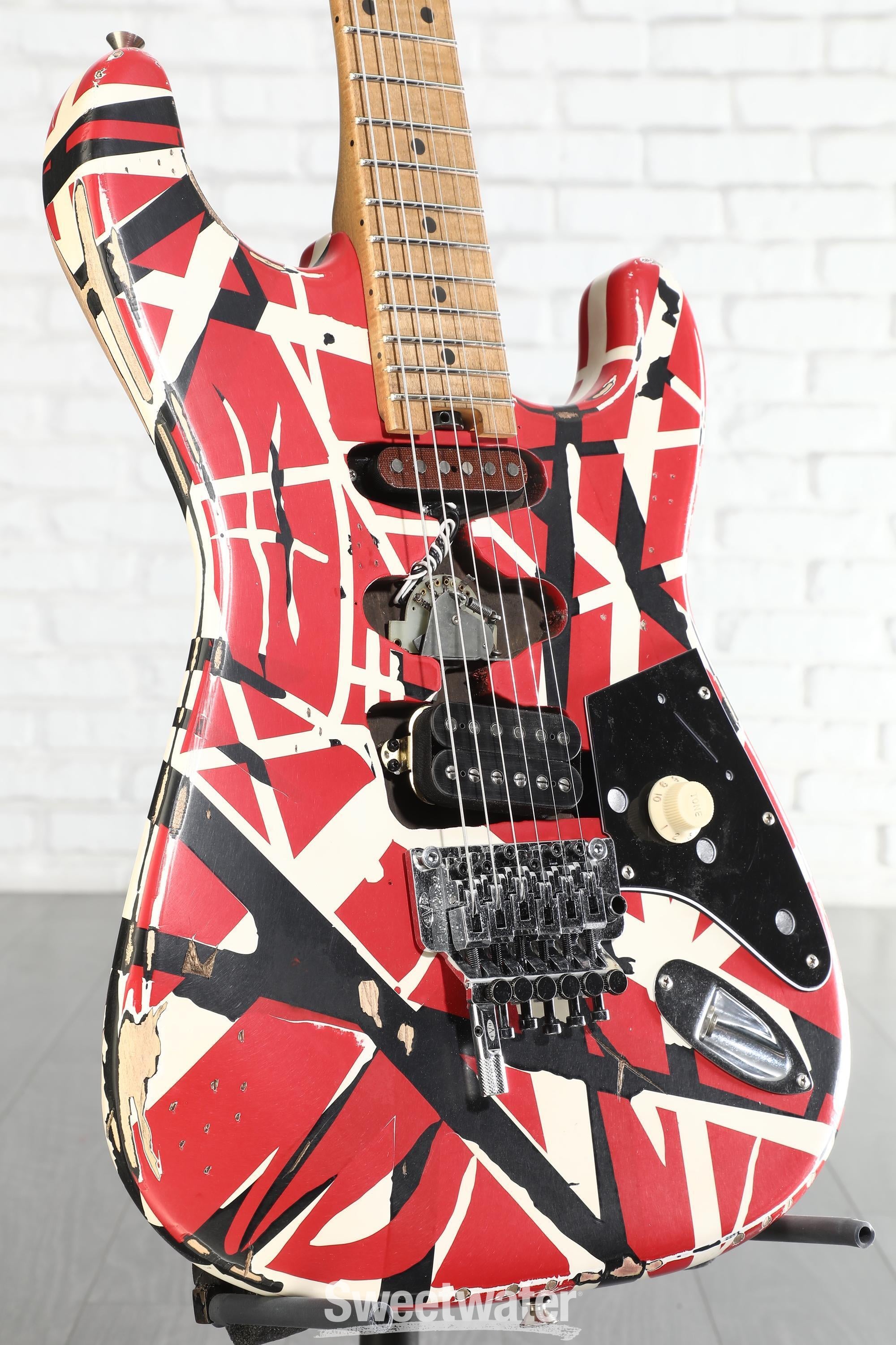 Photo of EVH Striped Series Frankenstein Relic - Red/Black/White