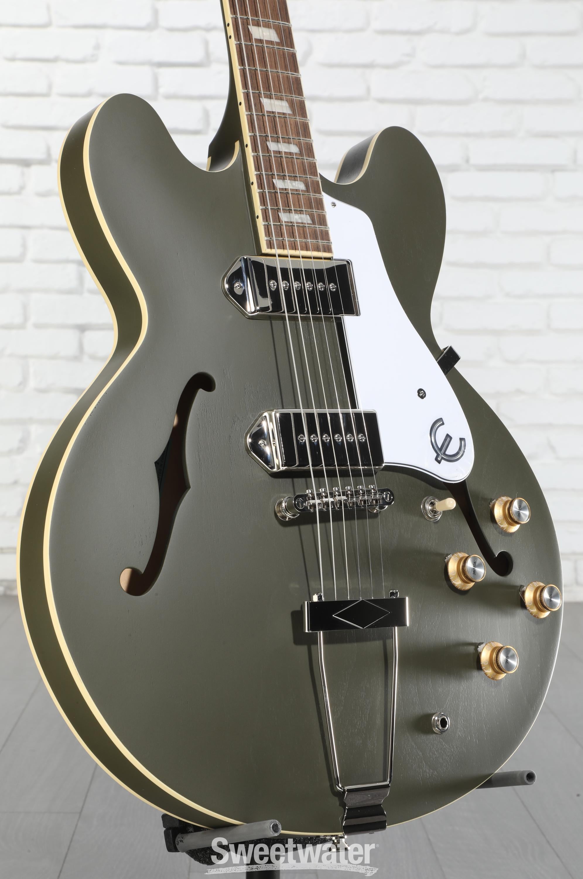 Epiphone Casino Worn Hollowbody - Worn Olive Drab | Sweetwater