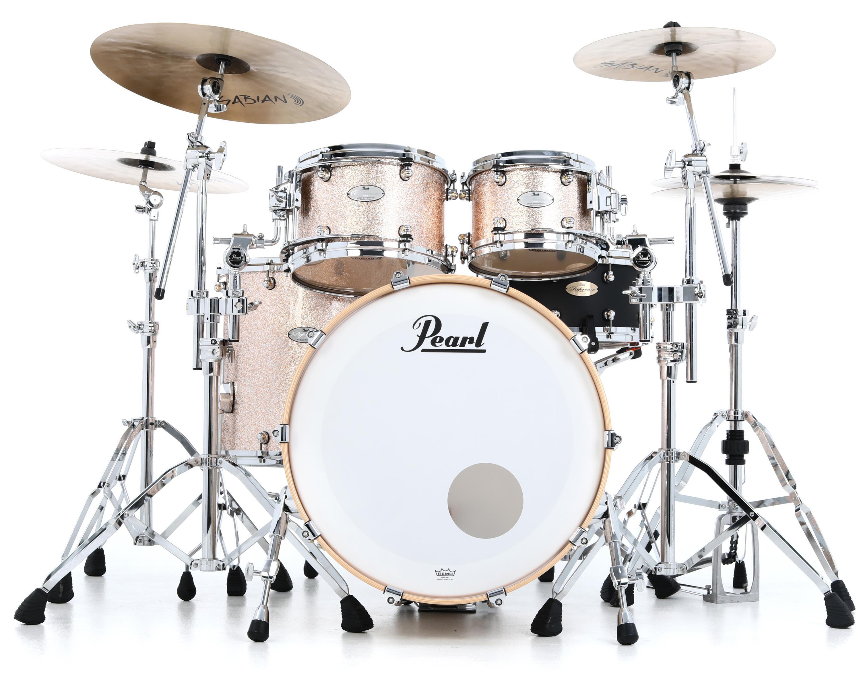 Photo of Pearl Music City Custom Reference One 4-piece Shell Pack - Bright Champagne Sparkle