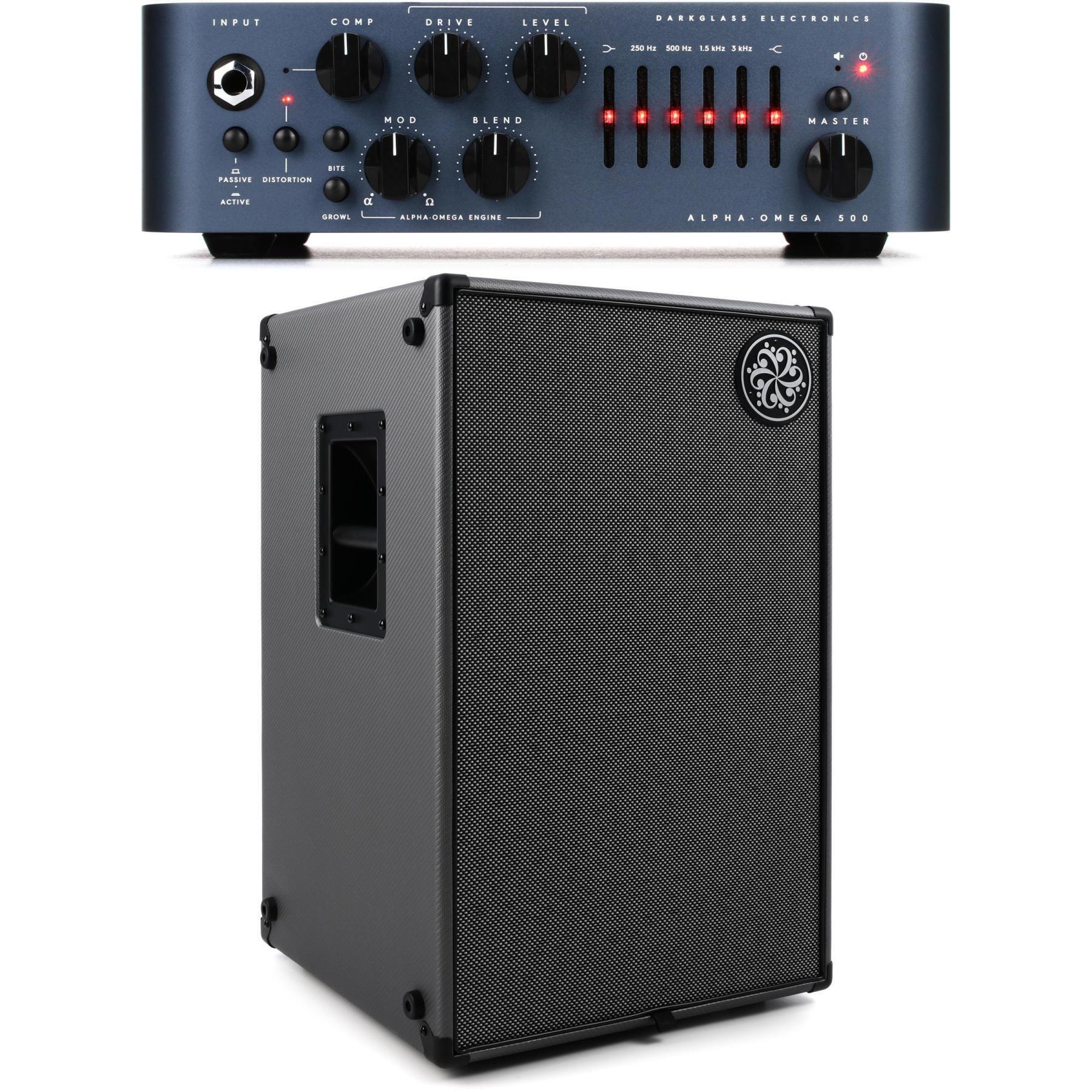 Darkglass Alpha Omega 500 500 watt Bass Head and 1000 watt 2x12