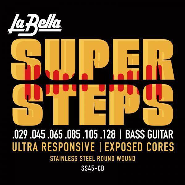 Photo of La Bella SS45-CB Super Steps Electric Bass Guitar Strings - .029-.128 Standard, 6-string