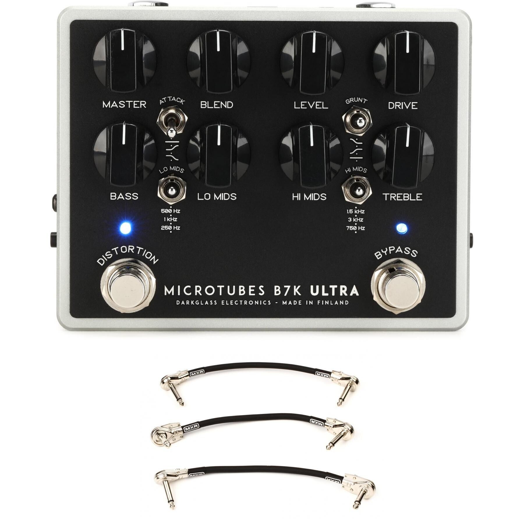 Darkglass Microtubes B7K Ultra V2 Bass Preamp Pedal with Aux In and 3 Patch  Cables