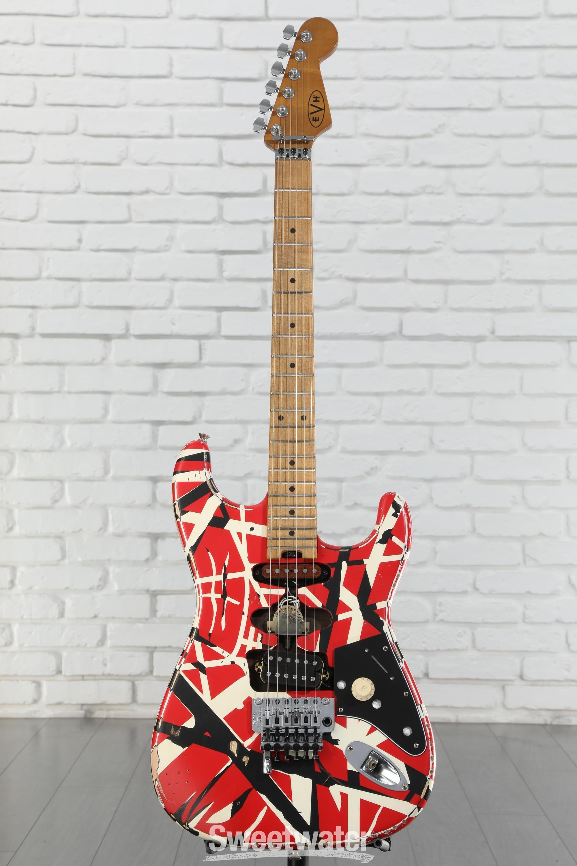 EVH Striped Series Frankenstein Relic - Red/Black/White