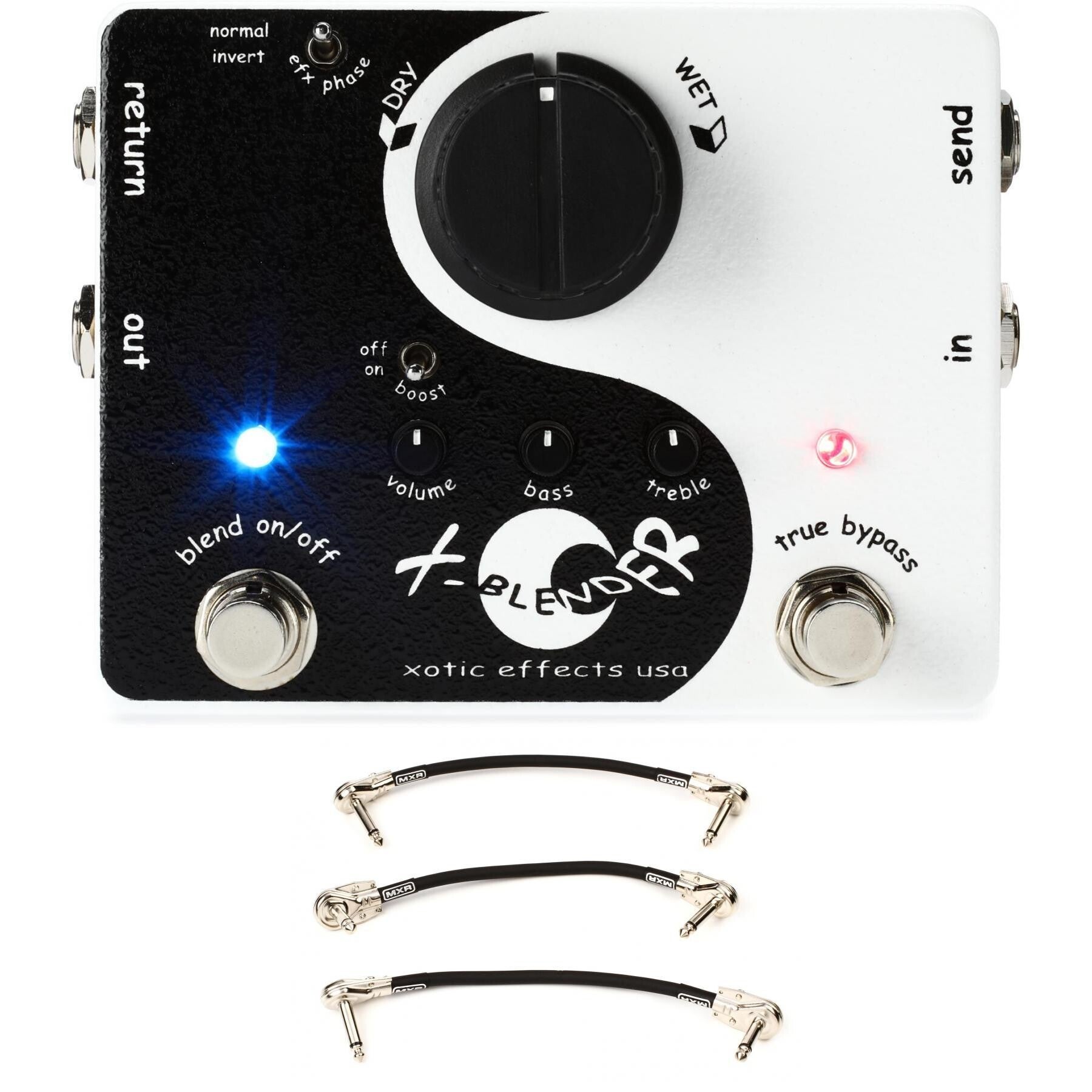 Xotic X-Blender Wet/Dry Signal Blender Pedal with 3 Patch Cables