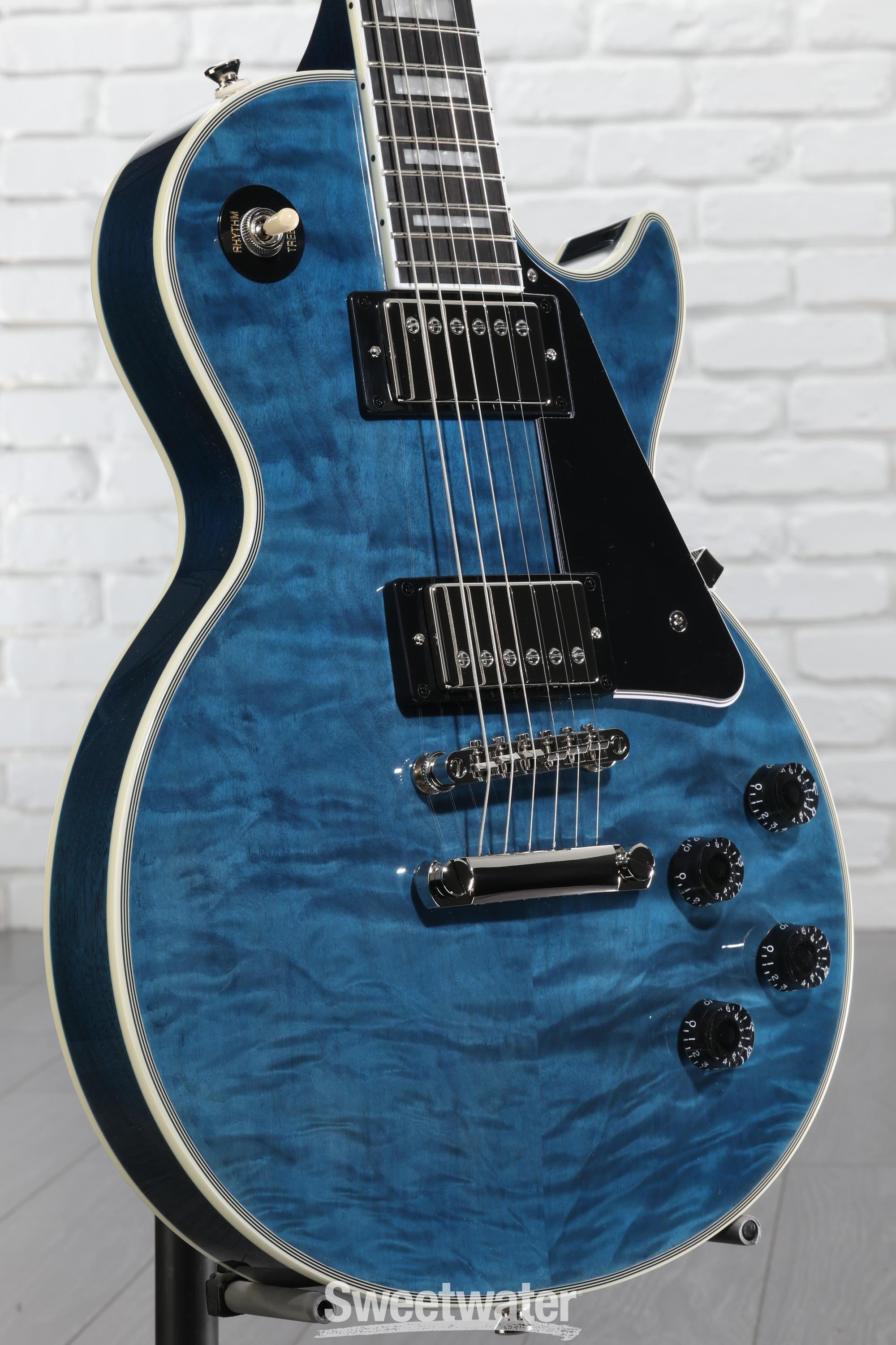 Epiphone Les Paul Custom Electric Guitar - Viper Blue, Sweetwater