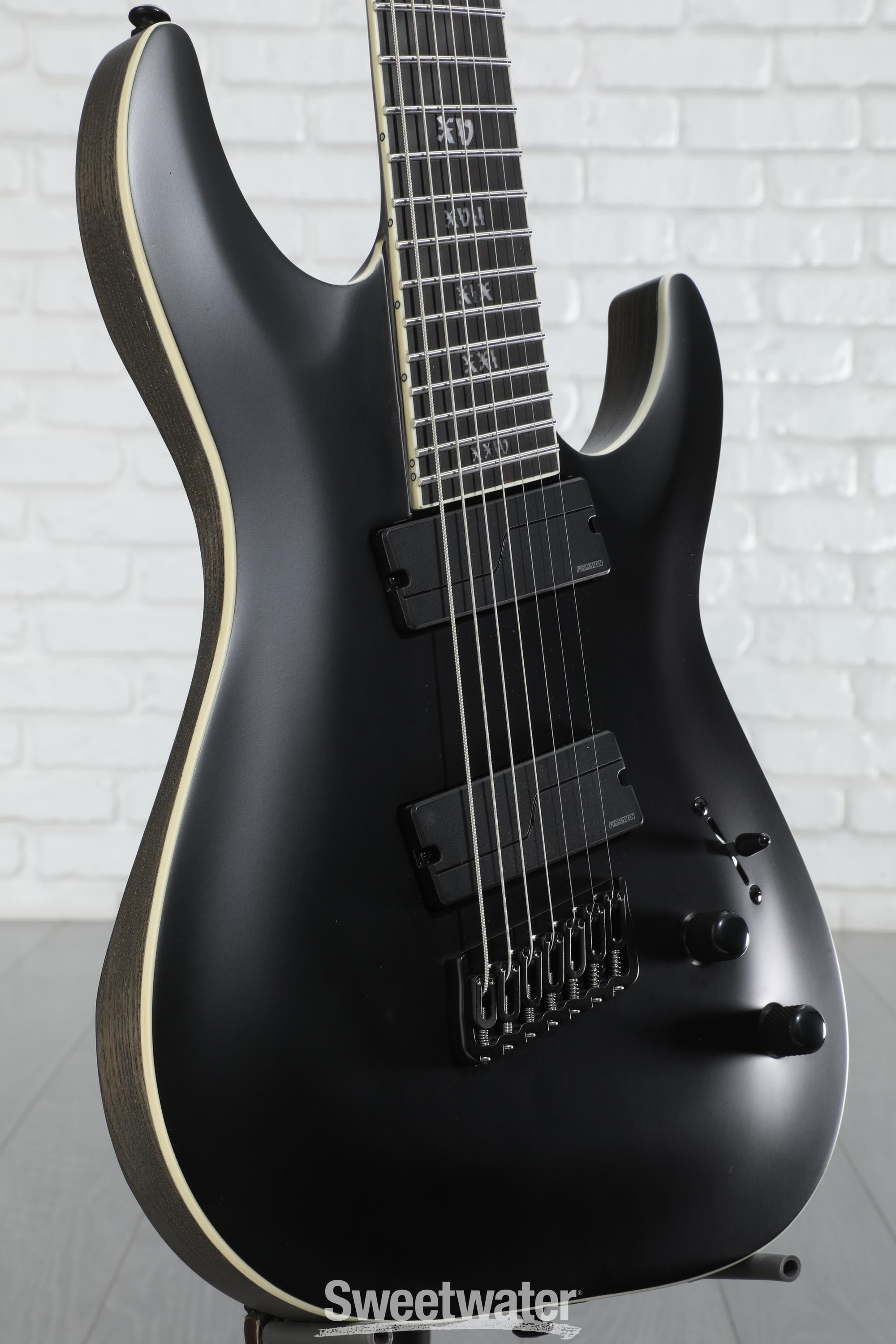 Schecter C-7 Multi-scale SLS Elite Evil Twin 7-string Electric Guitar - Satin Black