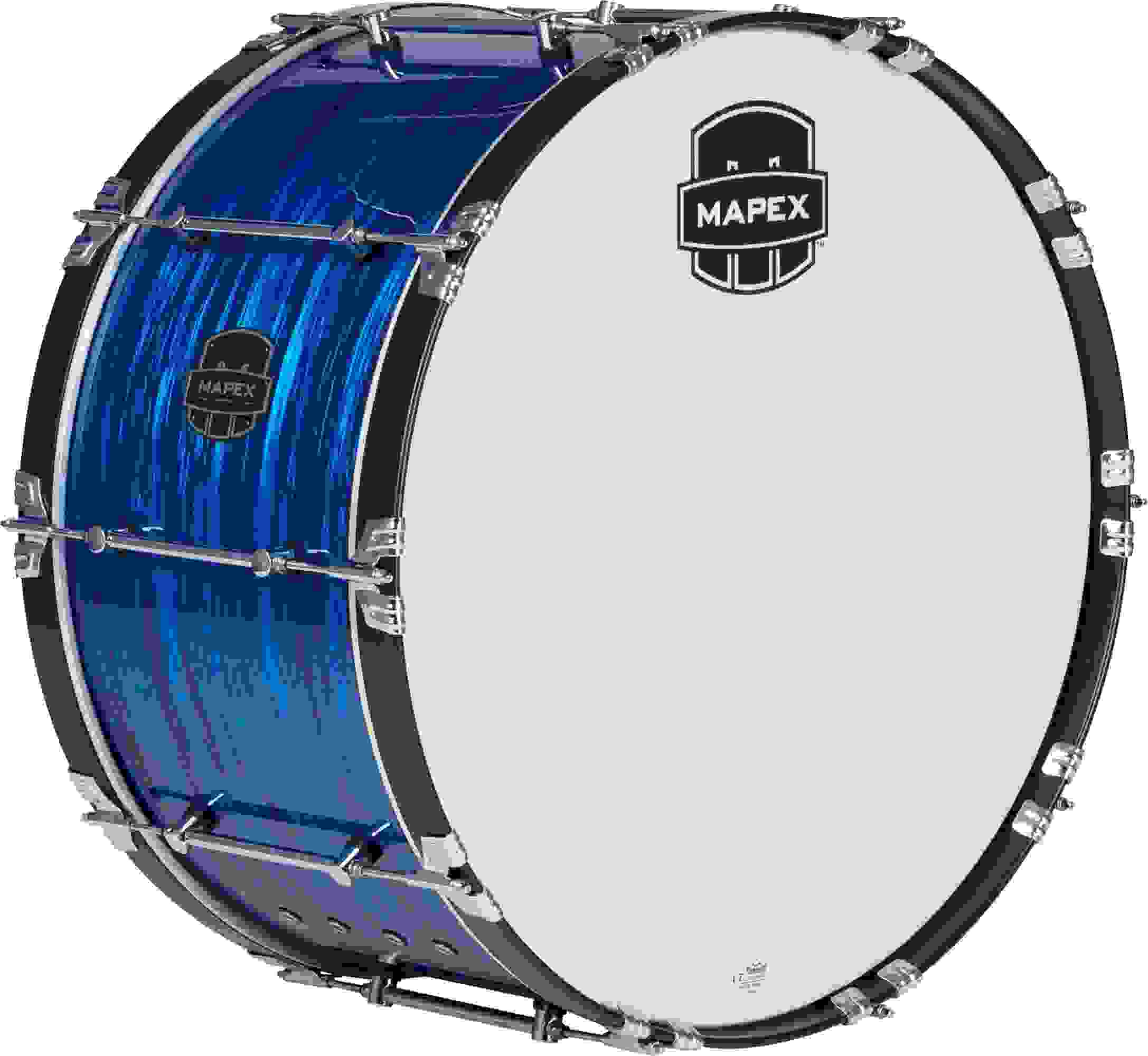 Mapex Quantum Mark II Marching Bass Drum - 14 x 28 inch - Blue Ripple