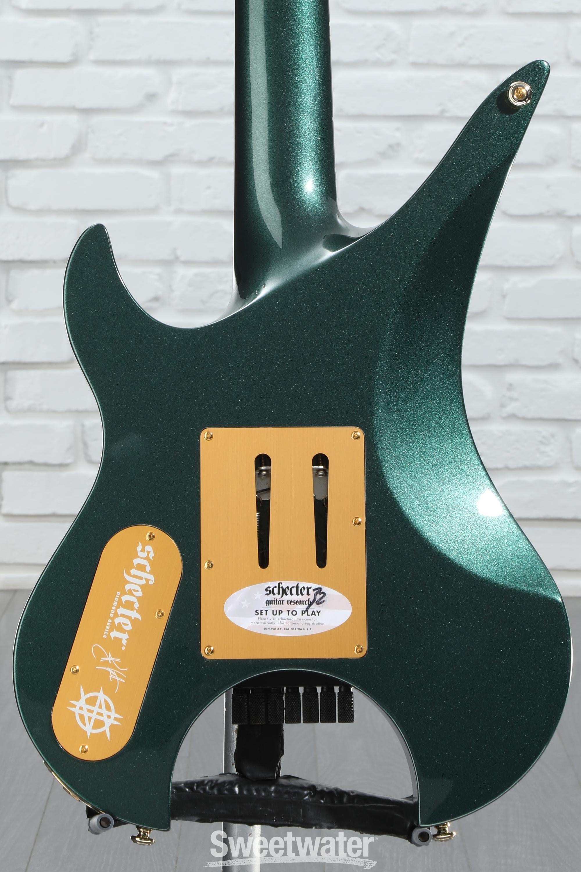 Schecter Synyster Gates Custom-7 TR Signature Headless Electric Guitar - Oak Green Metallic