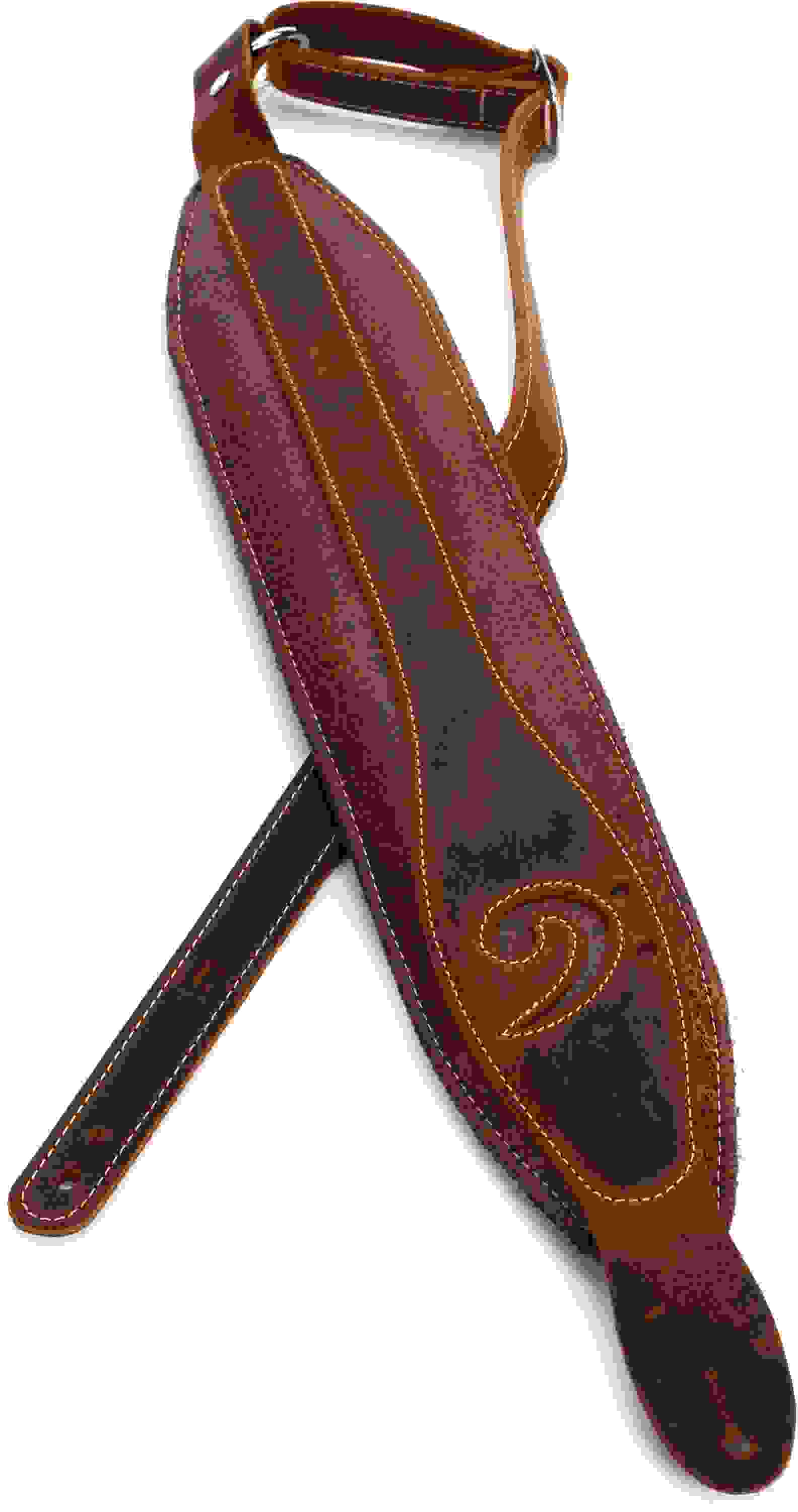 LM Products X-Clef Worn Leather Bass Strap - Brown