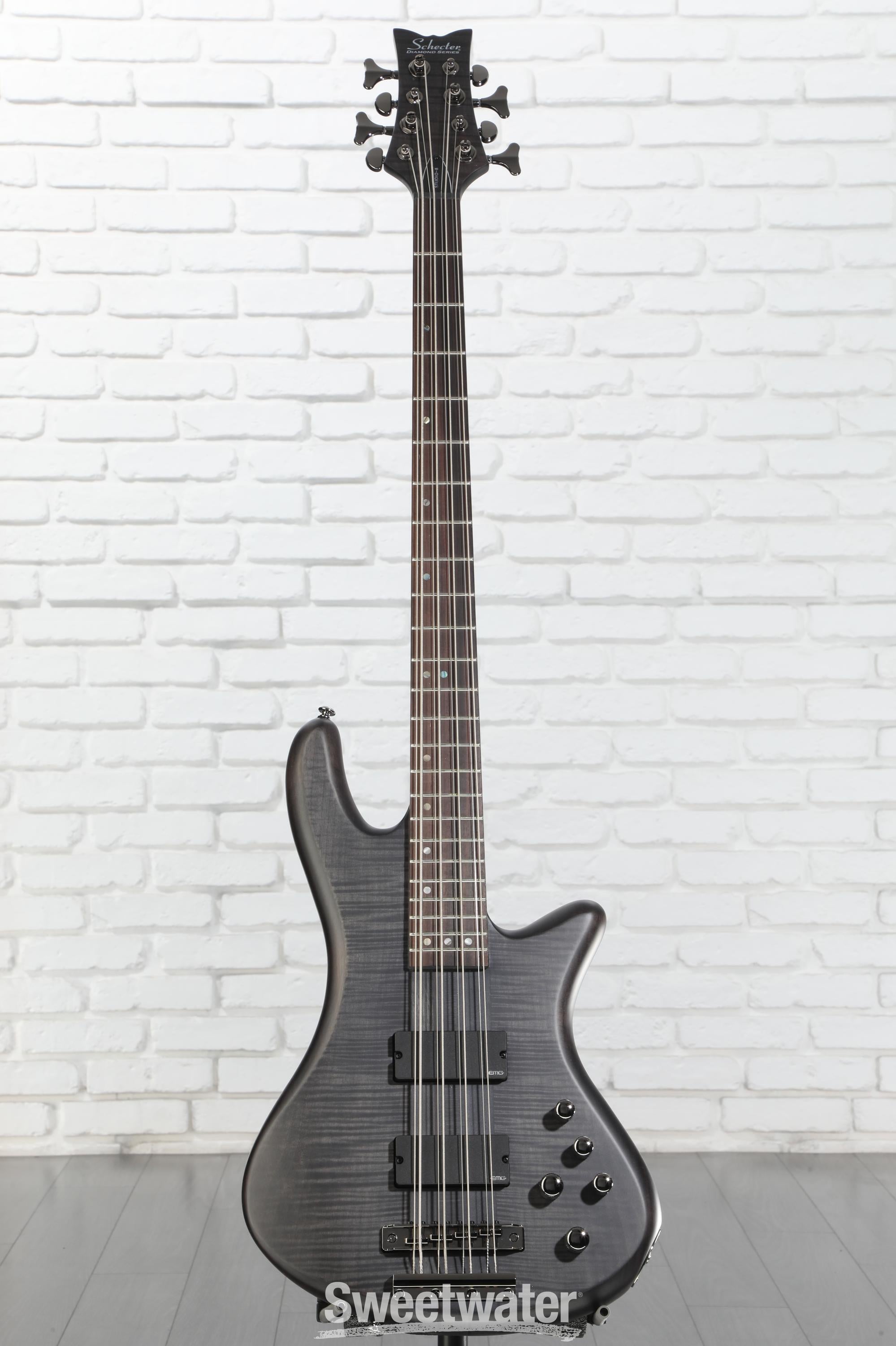 Schecter Stiletto Studio-8 Bass Guitar - See-Thru Black Satin