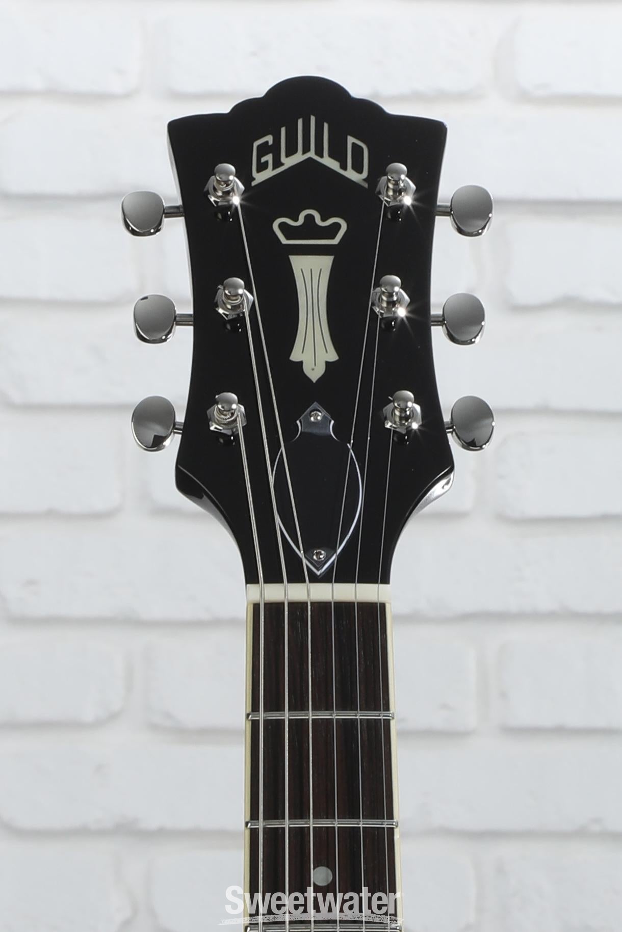 Guild T-50 Slim Dynasonic Hollowbody Guitar - Black