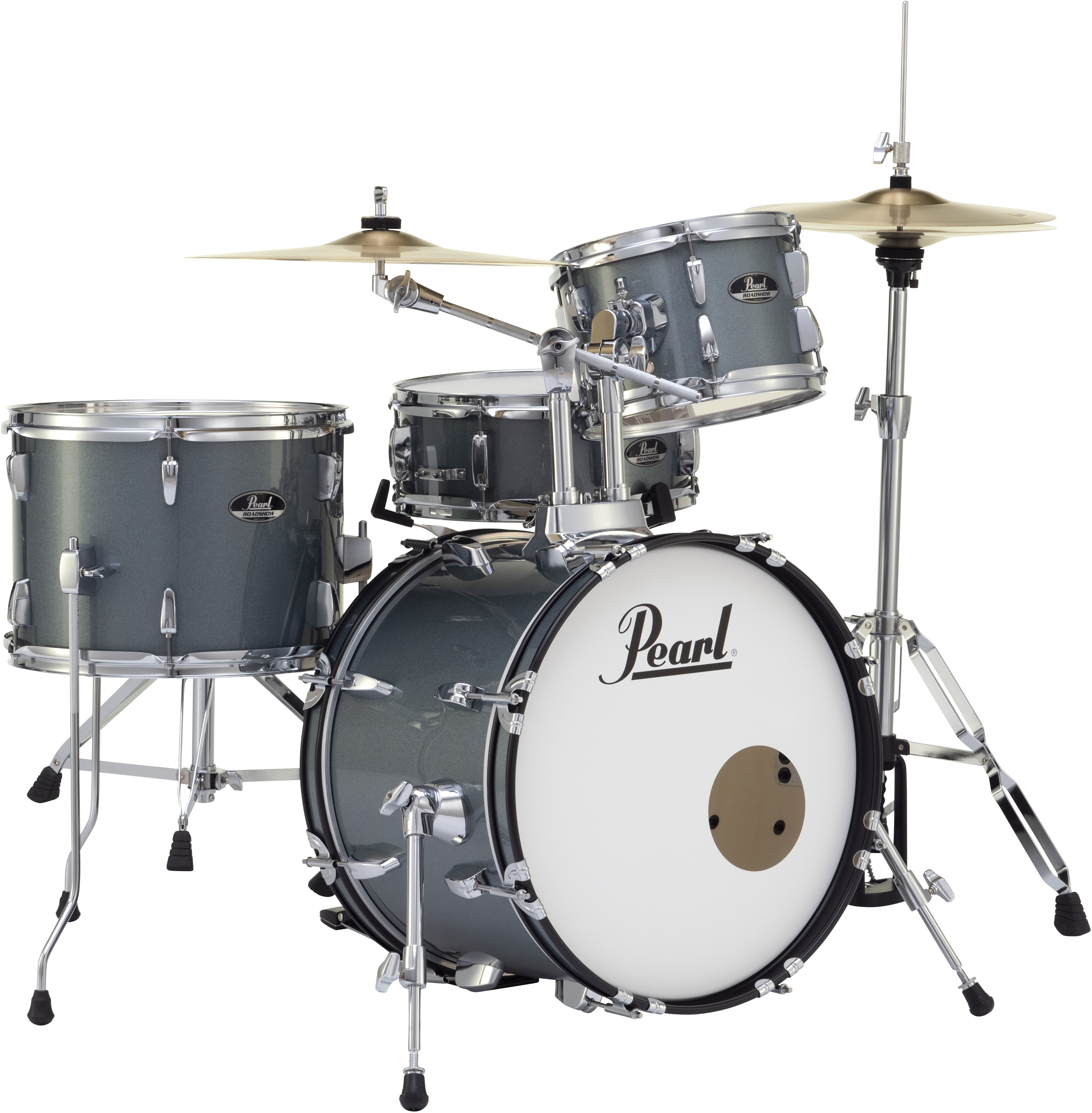Pearl Roadshow RS584C/C 4-piece Complete Drum Set with Cymbals - Charcoal Metallic