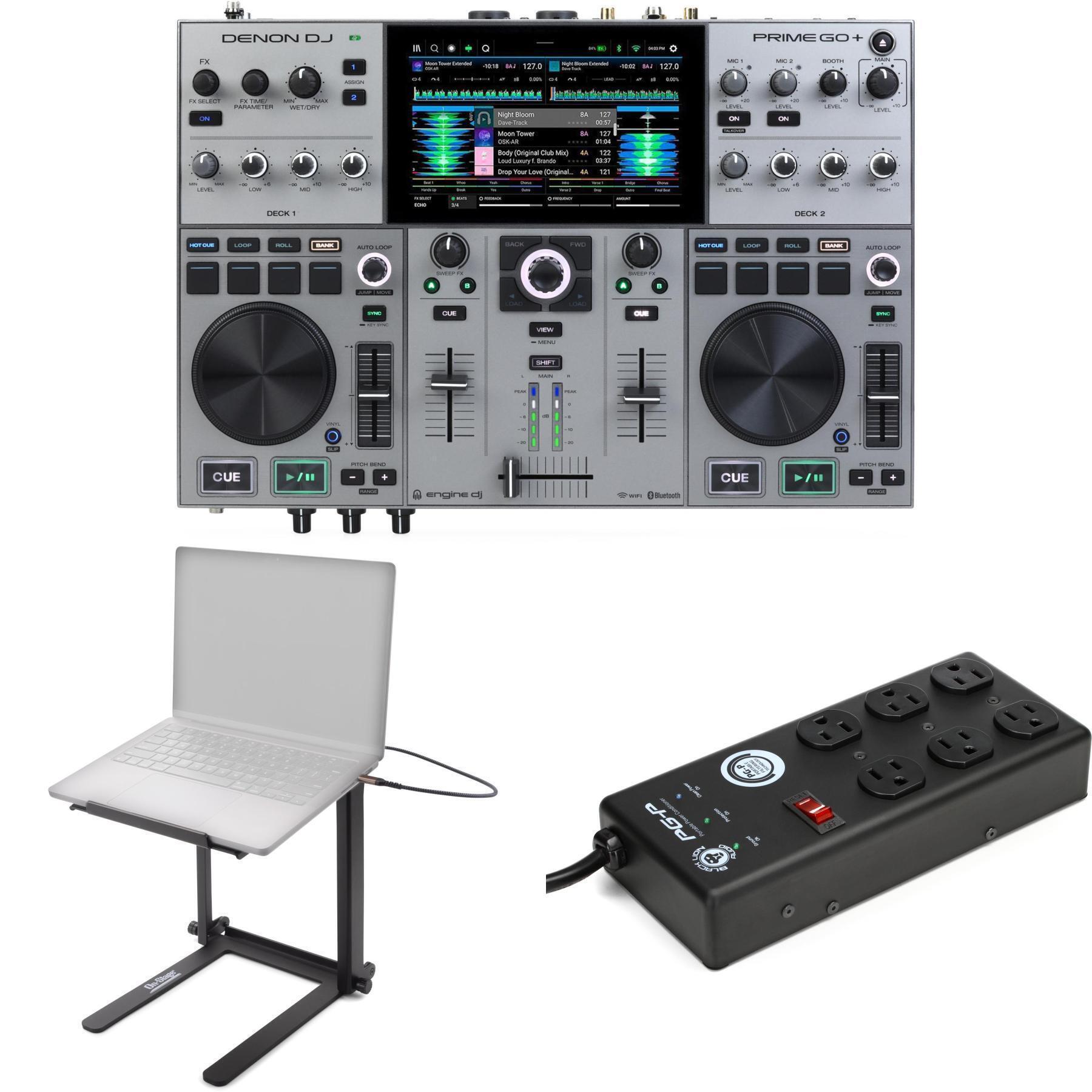 Denon DJ Prime GO+ Portable 2-deck Standalone DJ System with Stand