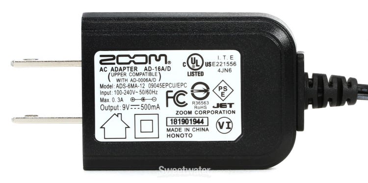 Zoom AD-16 (9V DC / 500mA / center -)