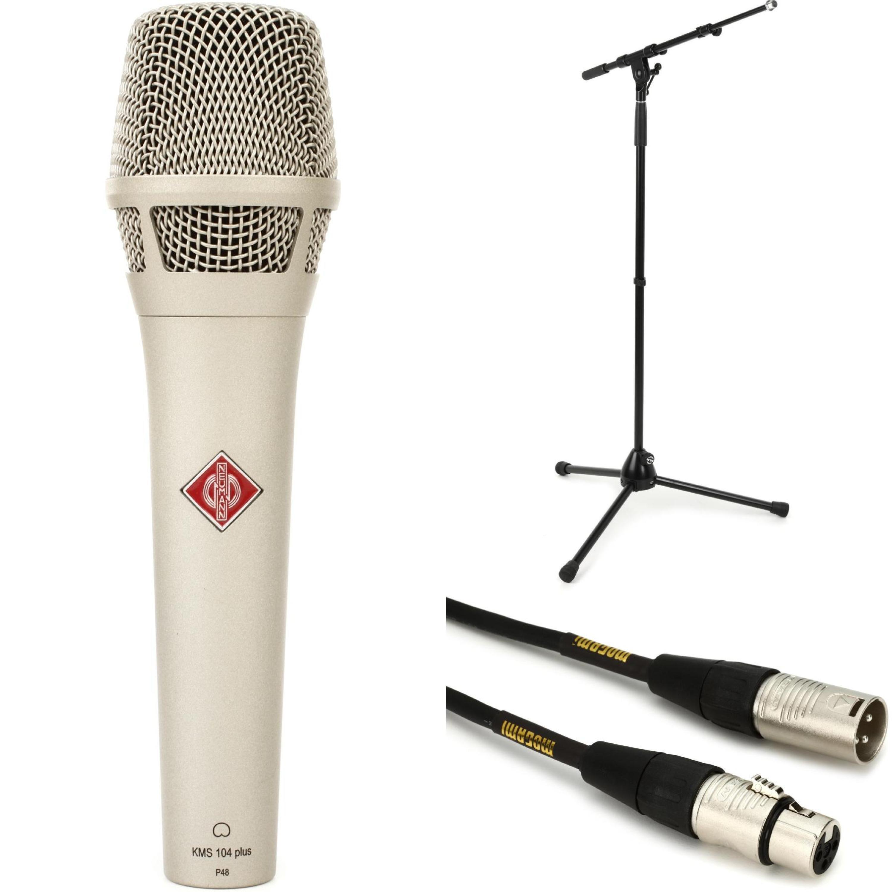 Neumann KMS 104 Plus Cardioid Condenser Handheld Vocal Microphone with  Stand and Cable